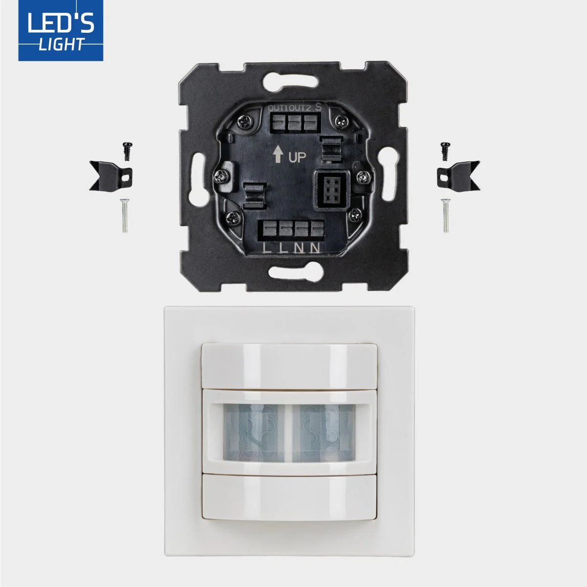 Wandschakelaar met Bewegingssensor - 55 x 55 mm inbouw - Compatibel met LED - Wit - Image 8