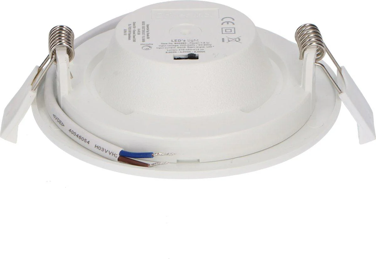 LED's Light LED Inbouwspot 6W 500lm CCT 3000K/4000K/6000K – Zaagmaat Ø 100mm – Wit – Dimbaar - Image 4