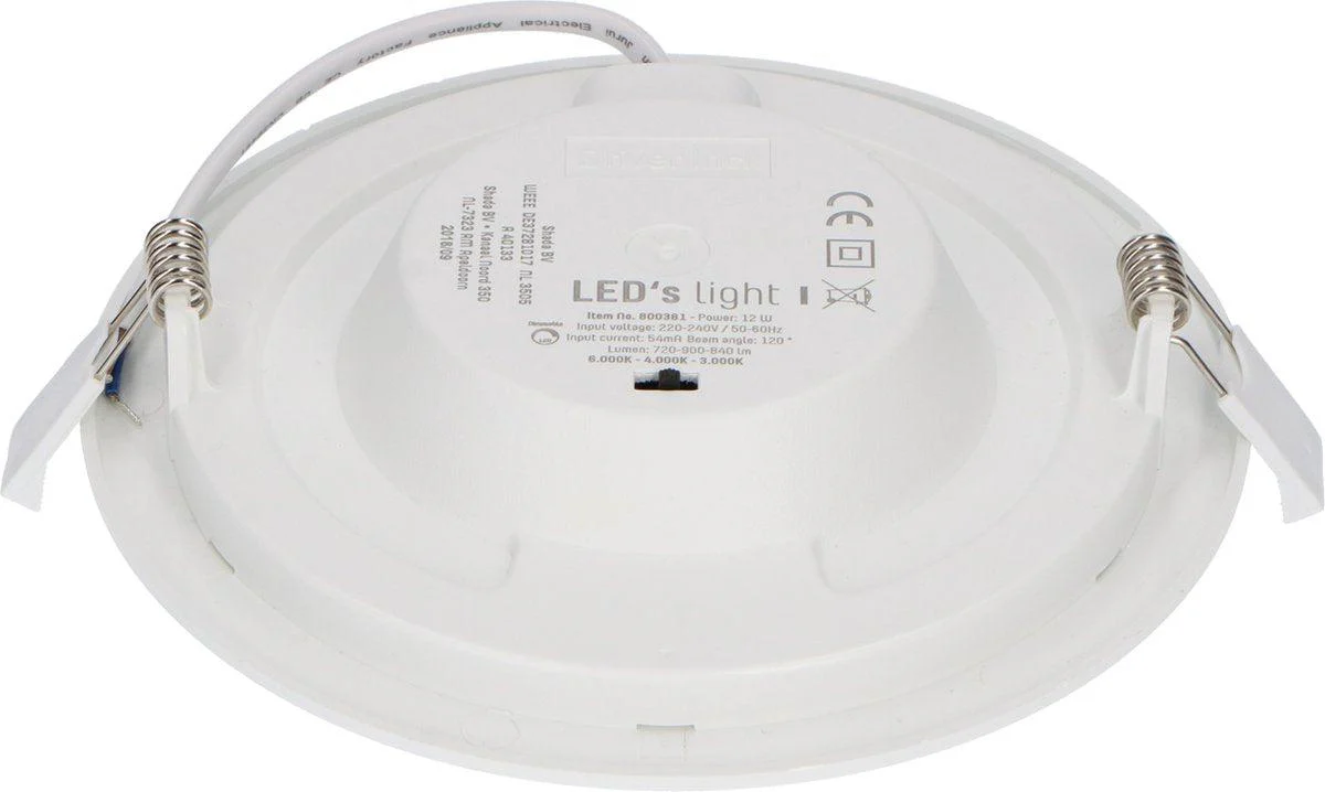 LED's Light Inbouw/Opbouw LED Plafondspot CCT Ø 15 cm - Dimbaar - warm en koud wit - Zaagmaat Ø 150mm – Wit - Image 6