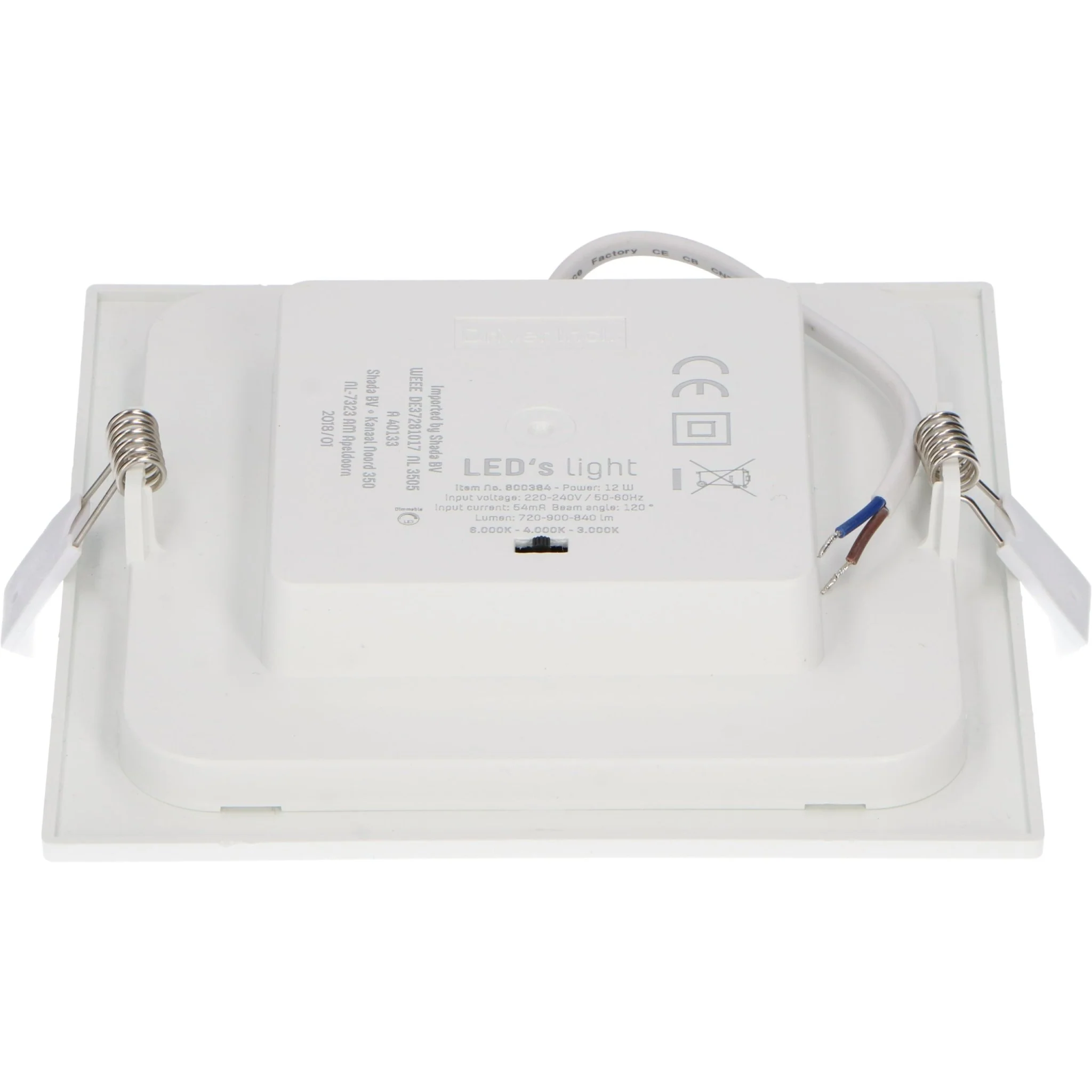 LED's Light LED Inbouwspot opbouwspot vierkant 15 cm - CCT - Dimbaar - Inbouw en opbouw - 1200 lm - Zaagmaat 147×147mm – Wit - Image 6