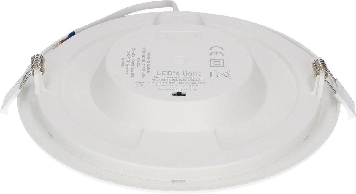 LED's Light Inbouw/Opbouw LED Plafondlamp 15W 1500lm CCT 3000K/4000K/6000K – Zaagmaat Ø 200mm – Wit – Dimbaar - Image 4