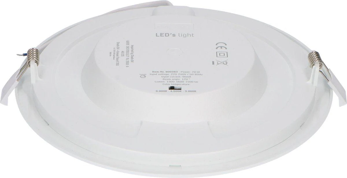 LED's Light Inbouw/Opbouw LED Plafondlamp Downlight - Dimbaar - 18W – 1820 lm – Ø240 mm – Zaagmaat Ø 220mm | CCT 3000K / 4000K / 6000K - Wit - Image 5