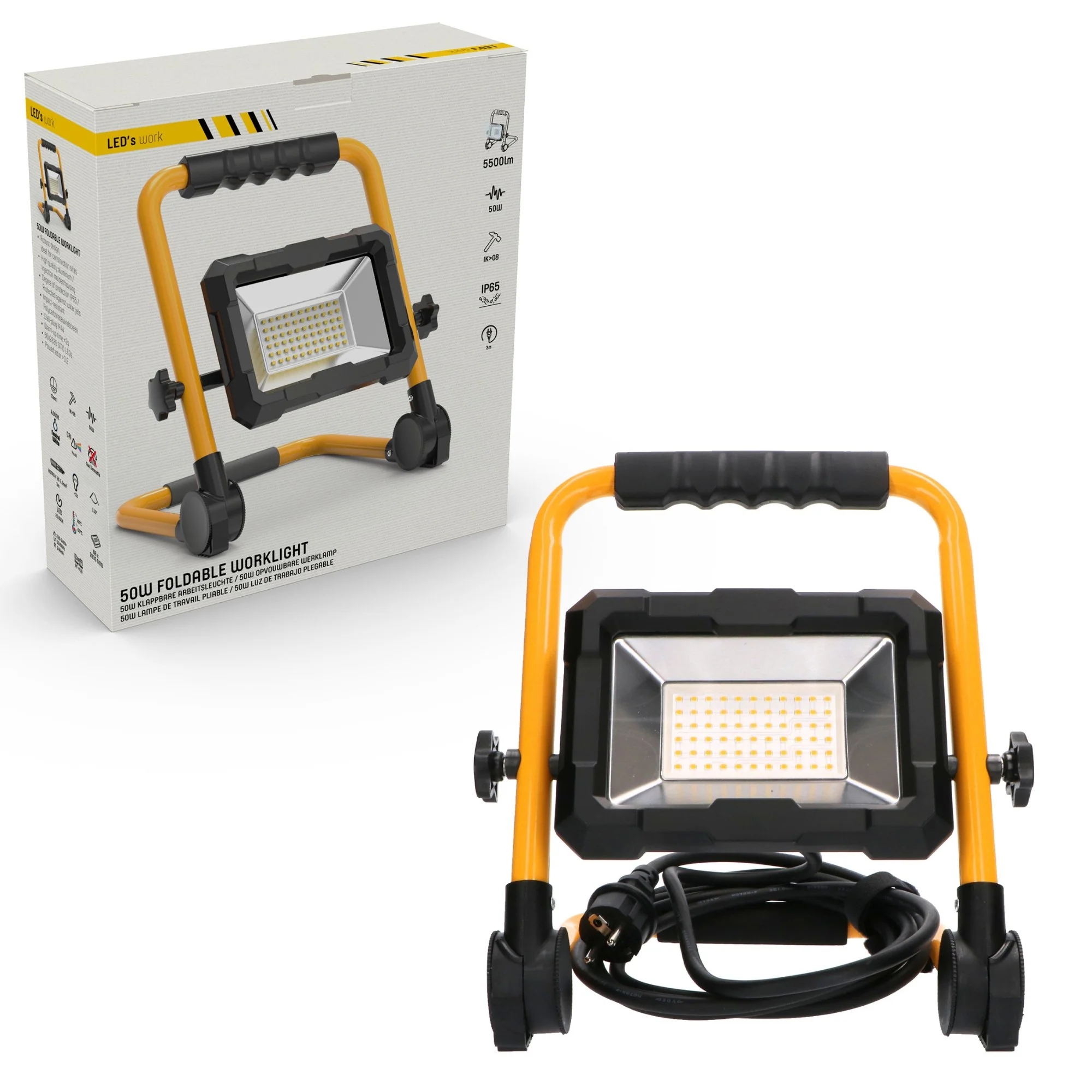 LED's Work Bouwlamp 5500 - Inklapbaar & Kantelbaar - 3 meter snoer - IP65 - 30W - Image 4