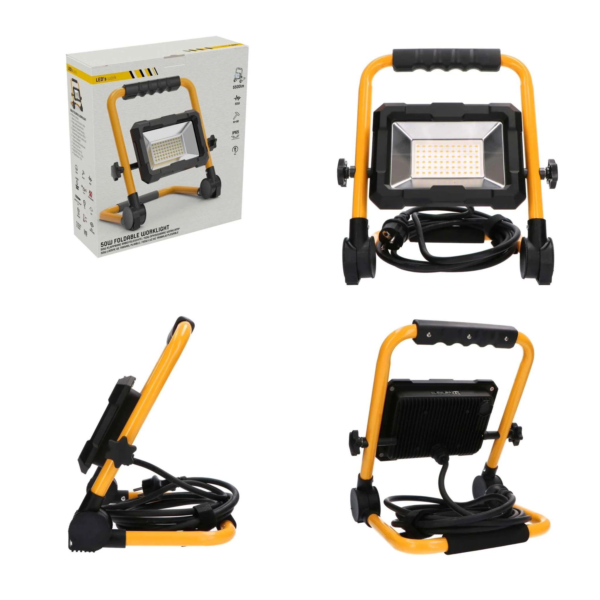 LED's Work Bouwlamp 5500 - Inklapbaar & Kantelbaar - 3 meter snoer - IP65 - 30W - Image 6