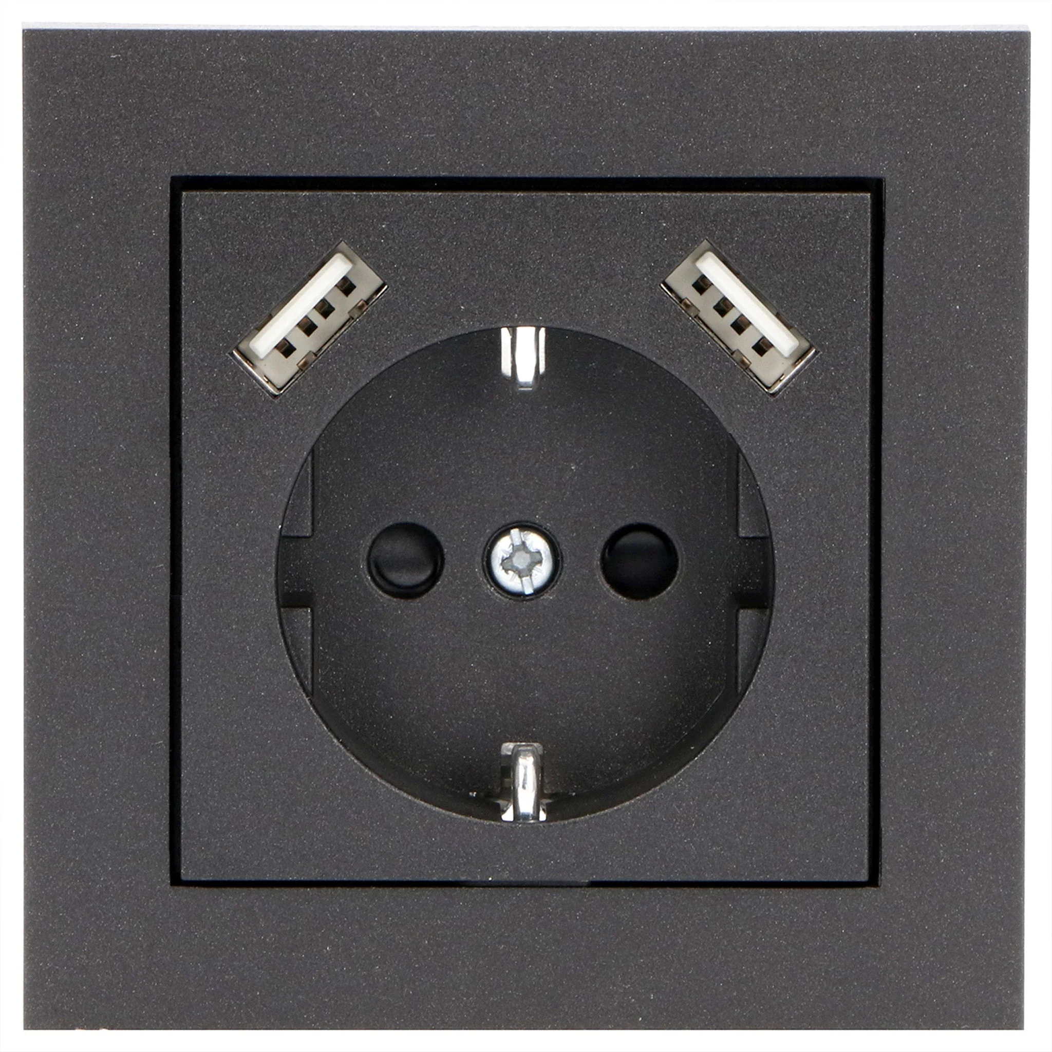 Reflex Inlegplaat voor wandcontactdoos met 2 USB - Zwart - Image 5