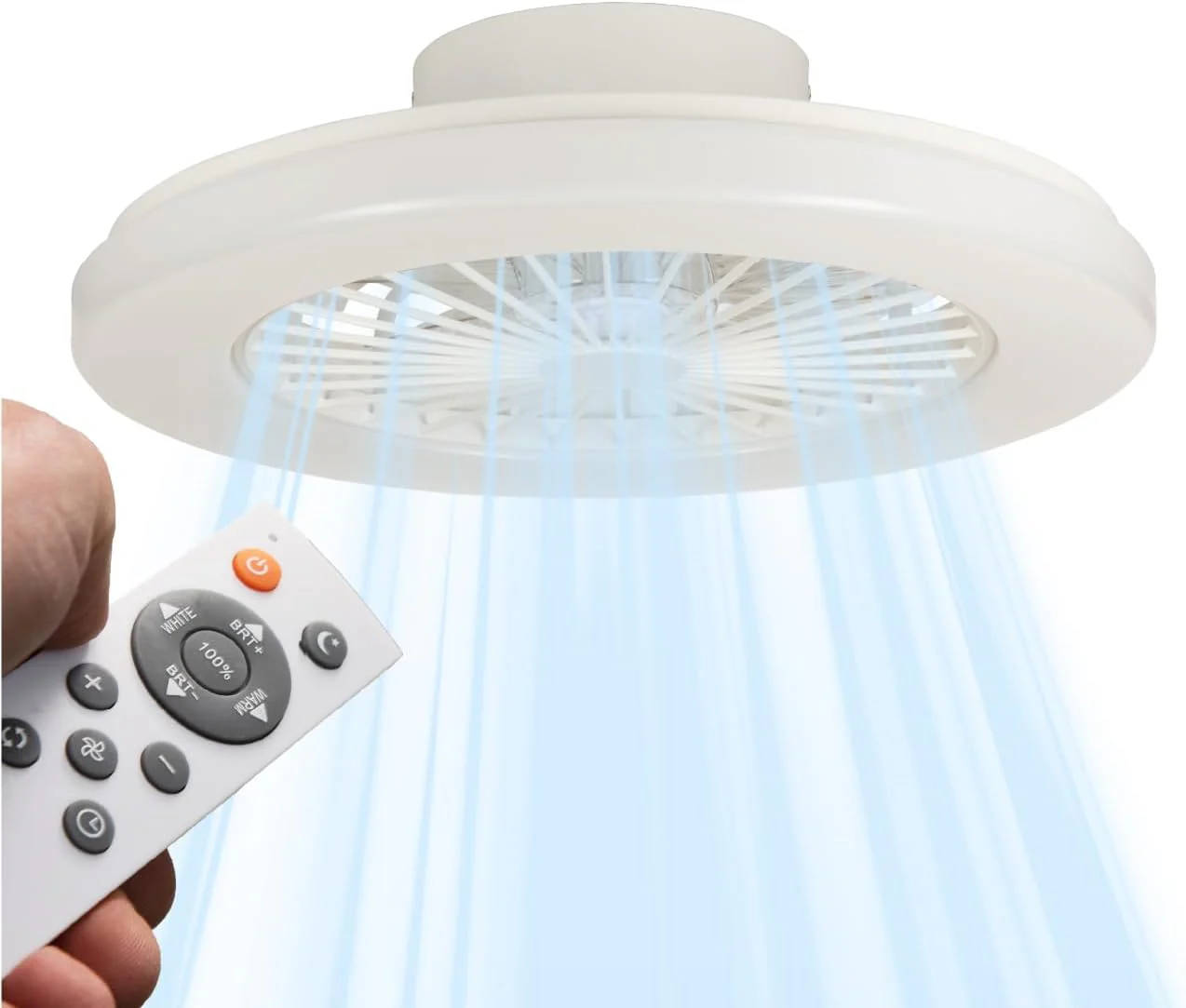 LED’s Light plafondventilator met verlichting 48 cm – Ventilatiesnelheid en bediening met afstandsbediening - Wit - Image 3