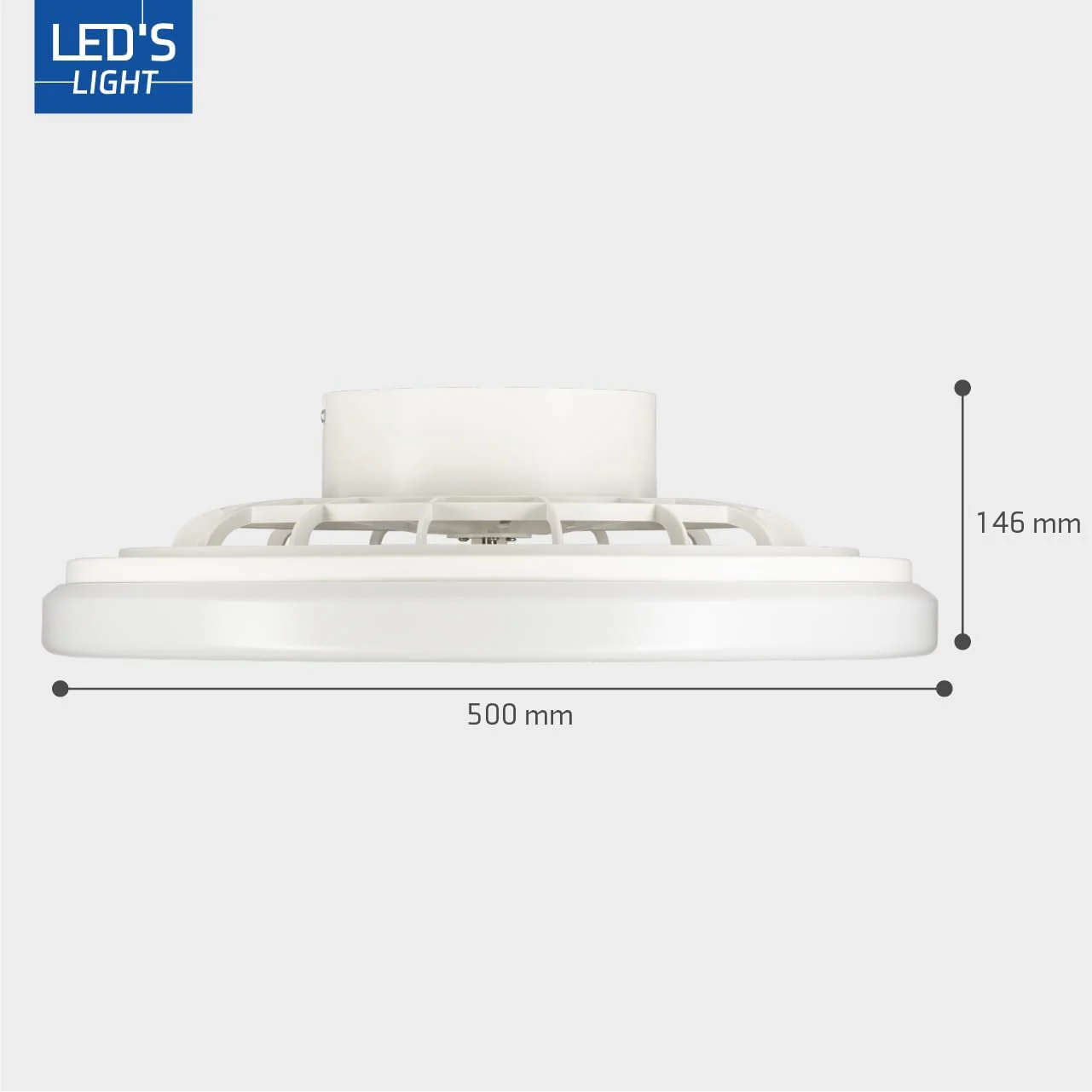 LED’s Light plafondventilator met verlichting 48 cm – Ventilatiesnelheid en bediening met afstandsbediening - Wit - Image 7