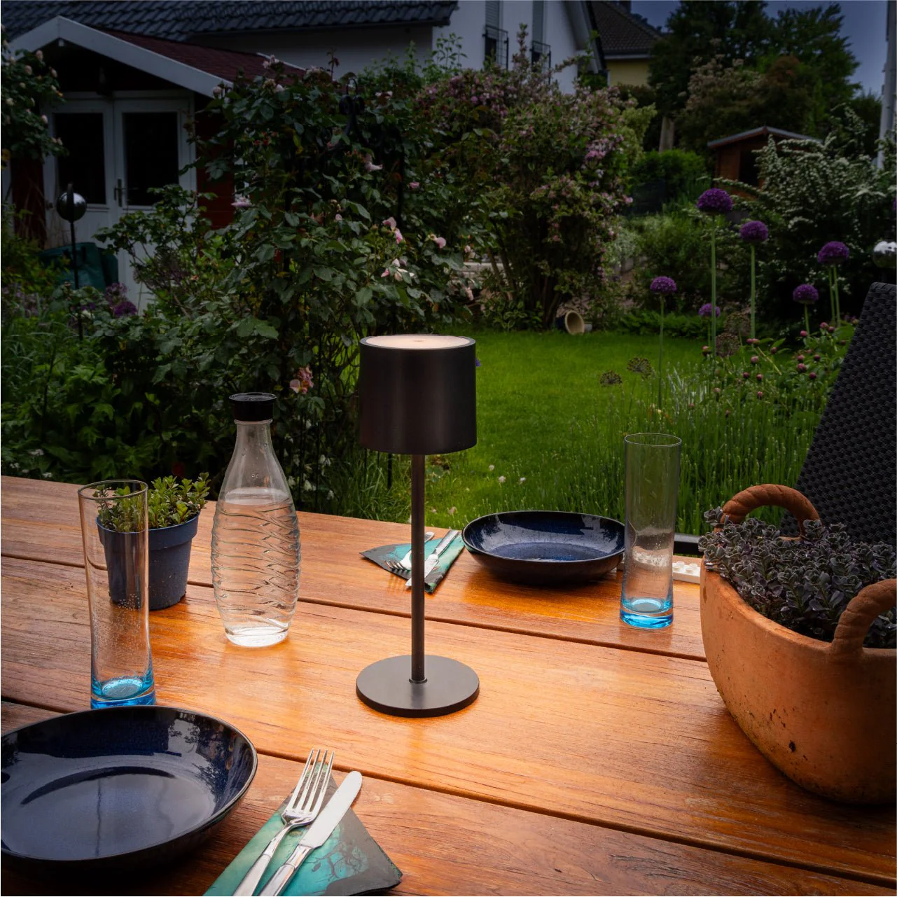 LED's Light Tafellamp op accu - oplaadbaar en draadloos - voor binnen en buiten - 3 kleuren - Zwart - Image 2