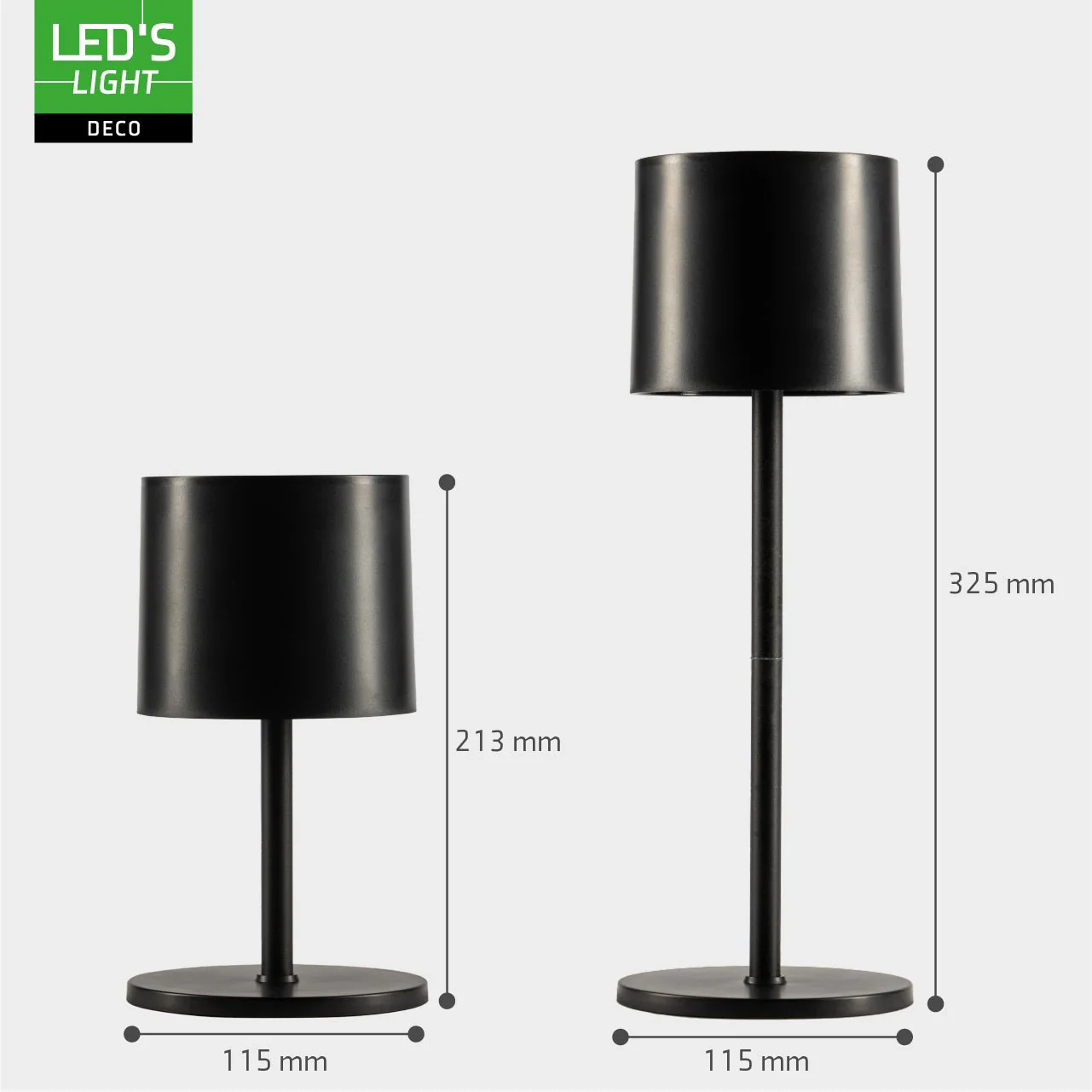 LED's Light Tafellamp op accu - oplaadbaar en draadloos - voor binnen en buiten - 3 kleuren - Zwart - Image 7