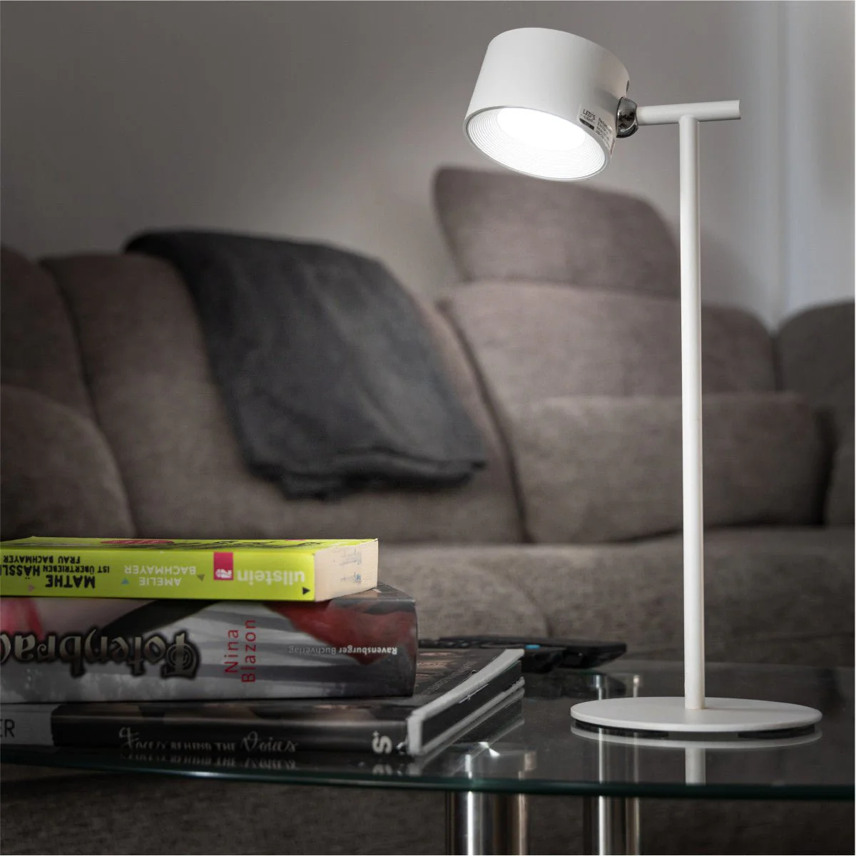 LED's Light 3-in-1 draadloze oplaadbare lamp met magnetische muurbeugel, voet en klem - Wit - Image 4