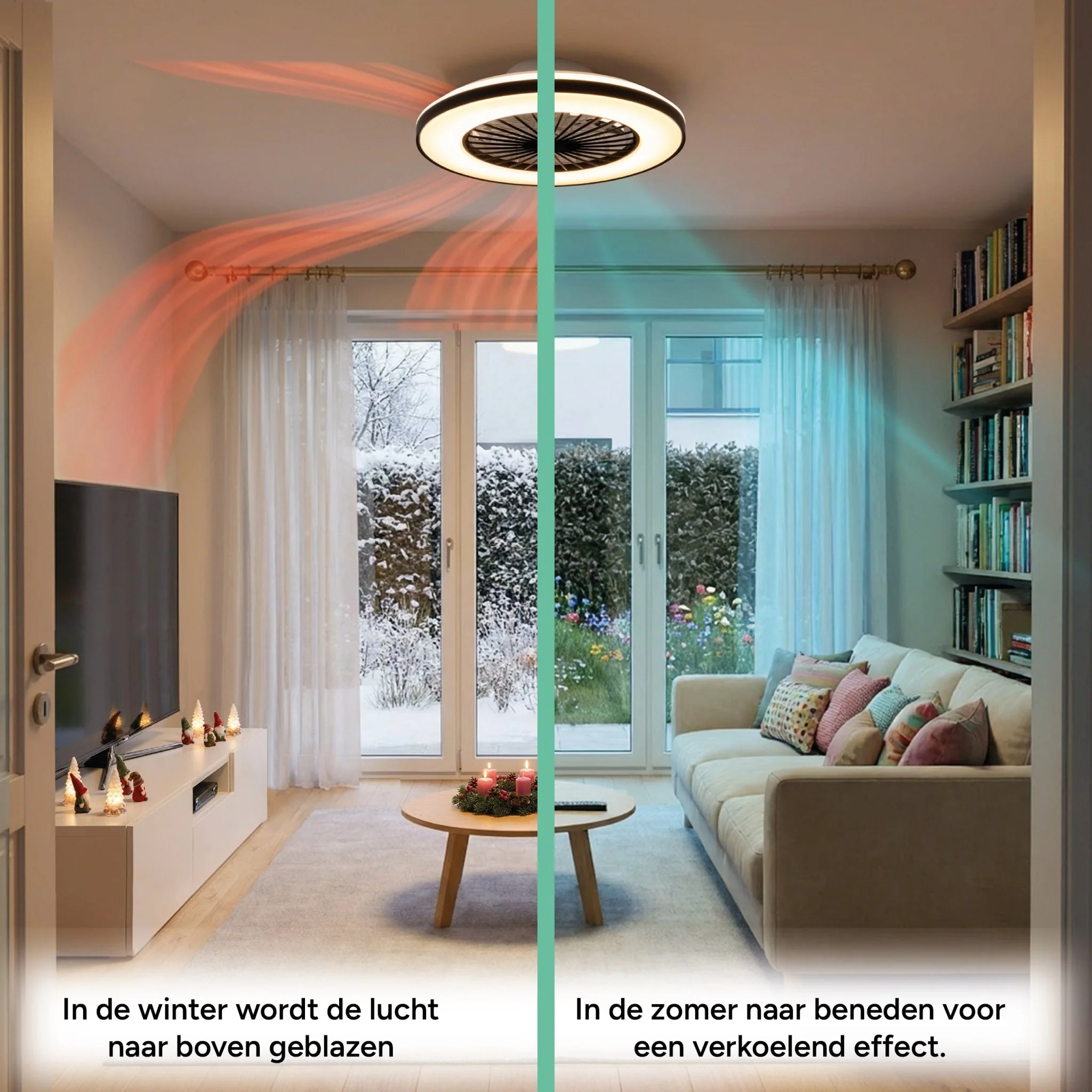 LED’s Light plafondventilator met verlichting 48 cm – Ventilatiesnelheid en bediening met afstandsbediening - Zwart - Image 10