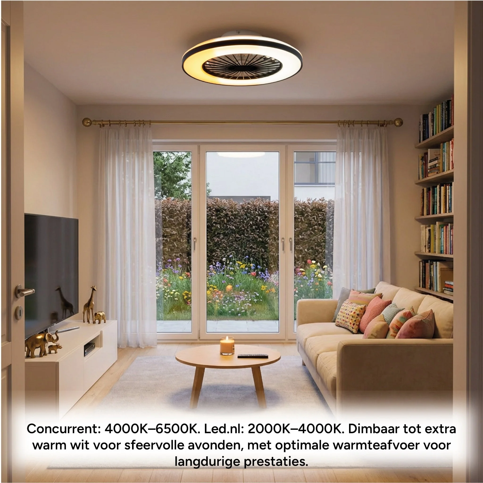 LED’s Light plafondventilator met verlichting 48 cm – Ventilatiesnelheid en bediening met afstandsbediening - Zwart - Image 11