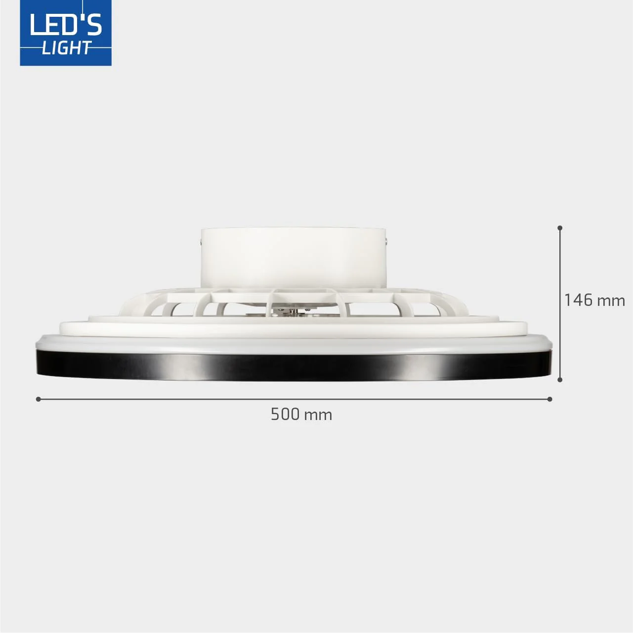 LED’s Light plafondventilator met verlichting 48 cm – Ventilatiesnelheid en bediening met afstandsbediening - Zwart - Image 17