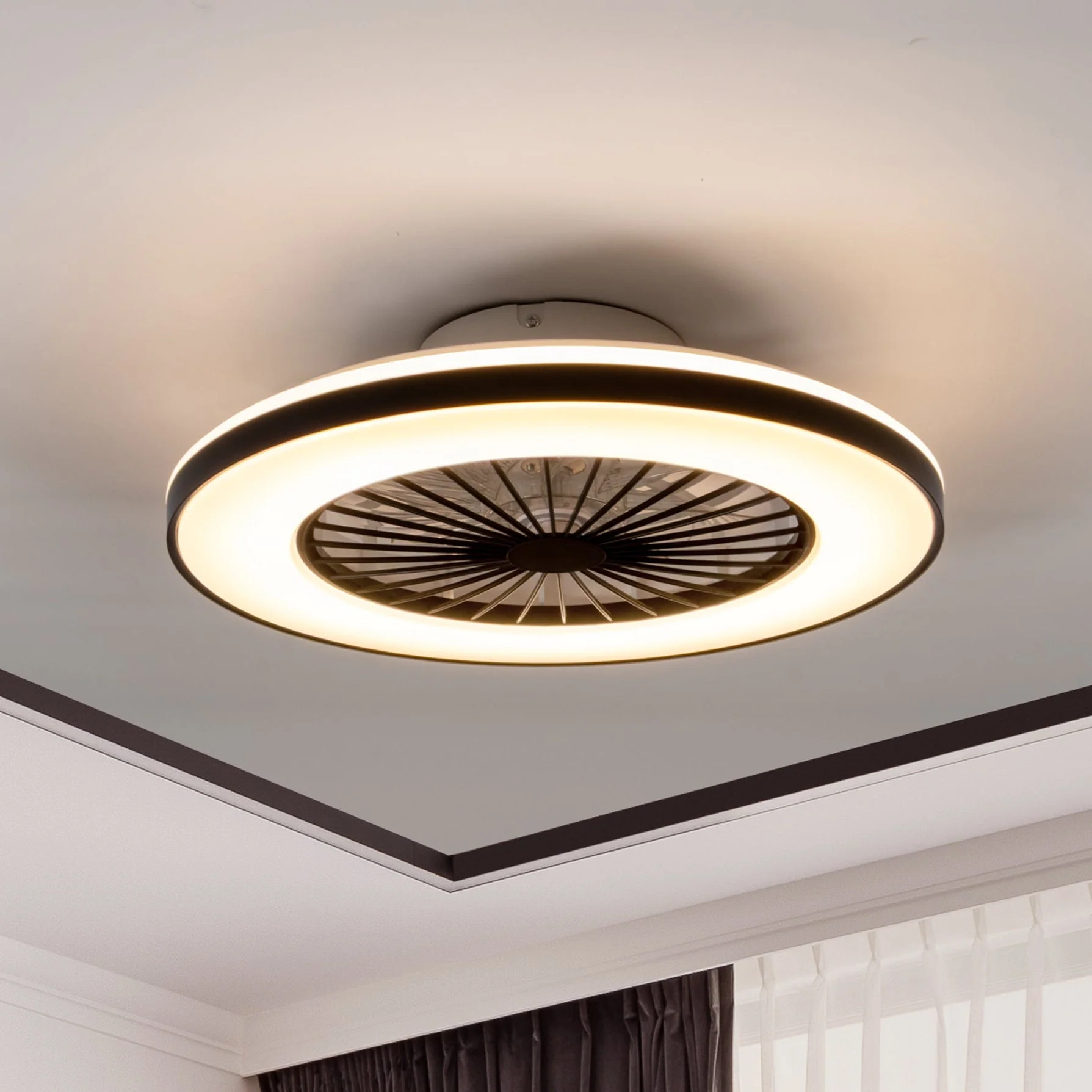LED’s Light plafondventilator met verlichting 48 cm – Ventilatiesnelheid en bediening met afstandsbediening - Zwart - Image 21
