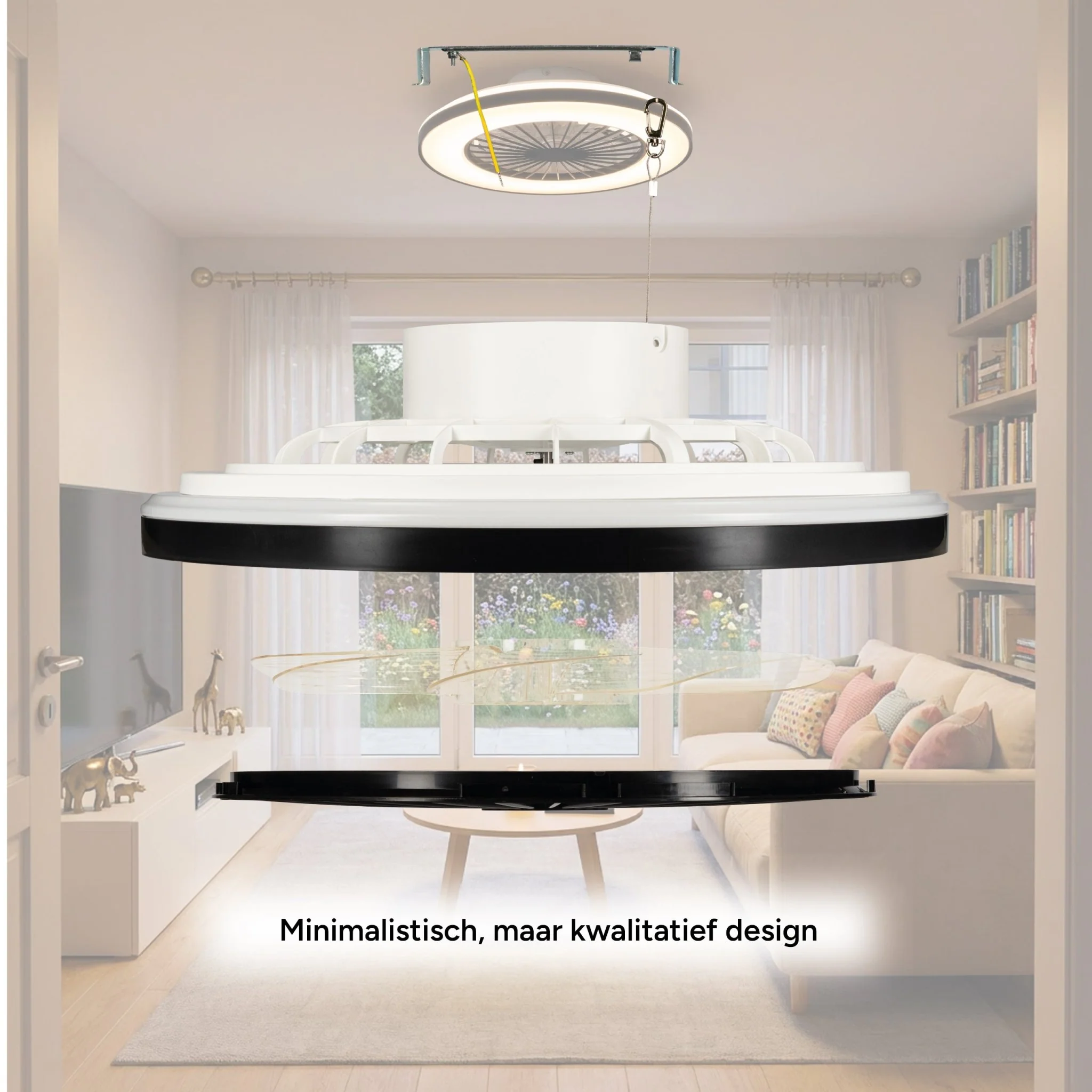 LED’s Light plafondventilator met verlichting 48 cm – Ventilatiesnelheid en bediening met afstandsbediening - Zwart - Image 6