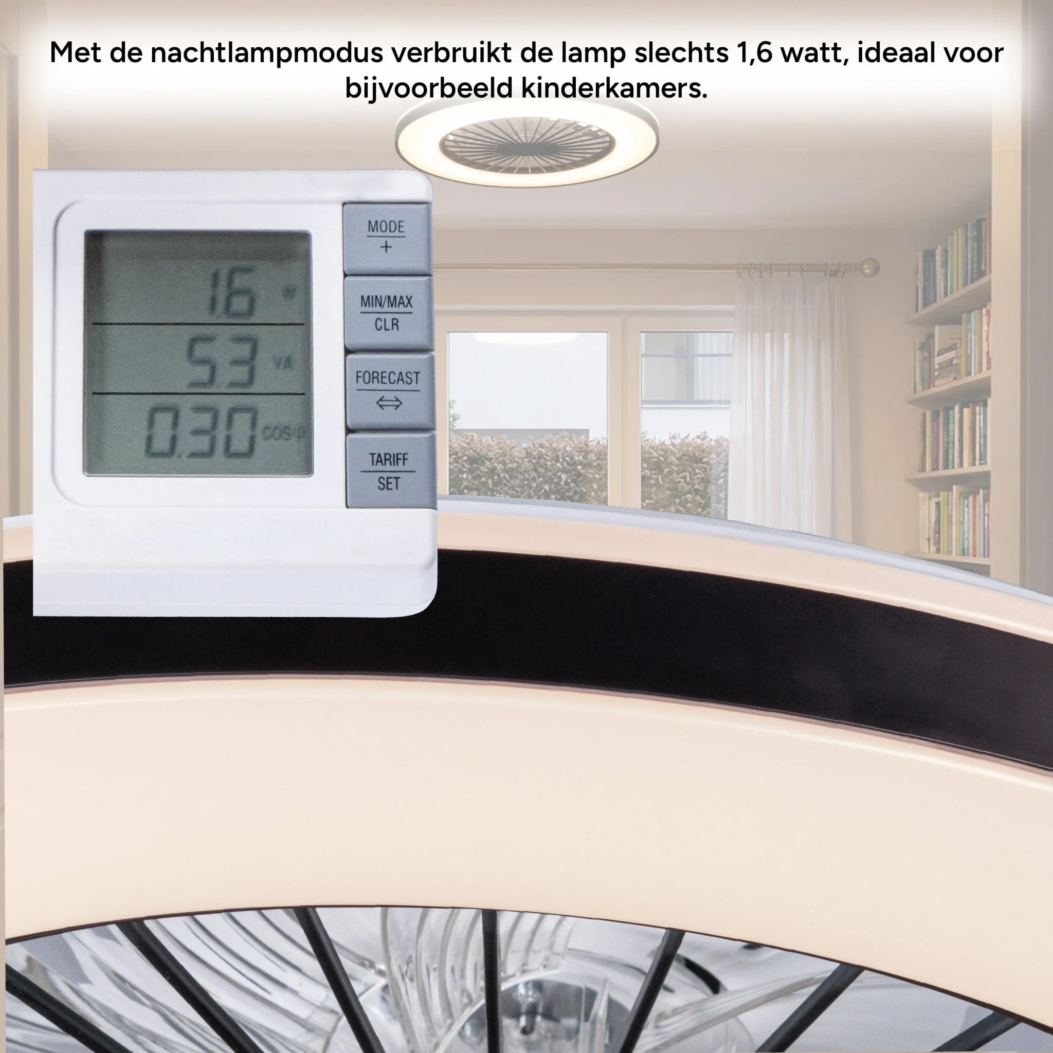 LED’s Light plafondventilator met verlichting 48 cm – Ventilatiesnelheid en bediening met afstandsbediening - Zwart - Image 7