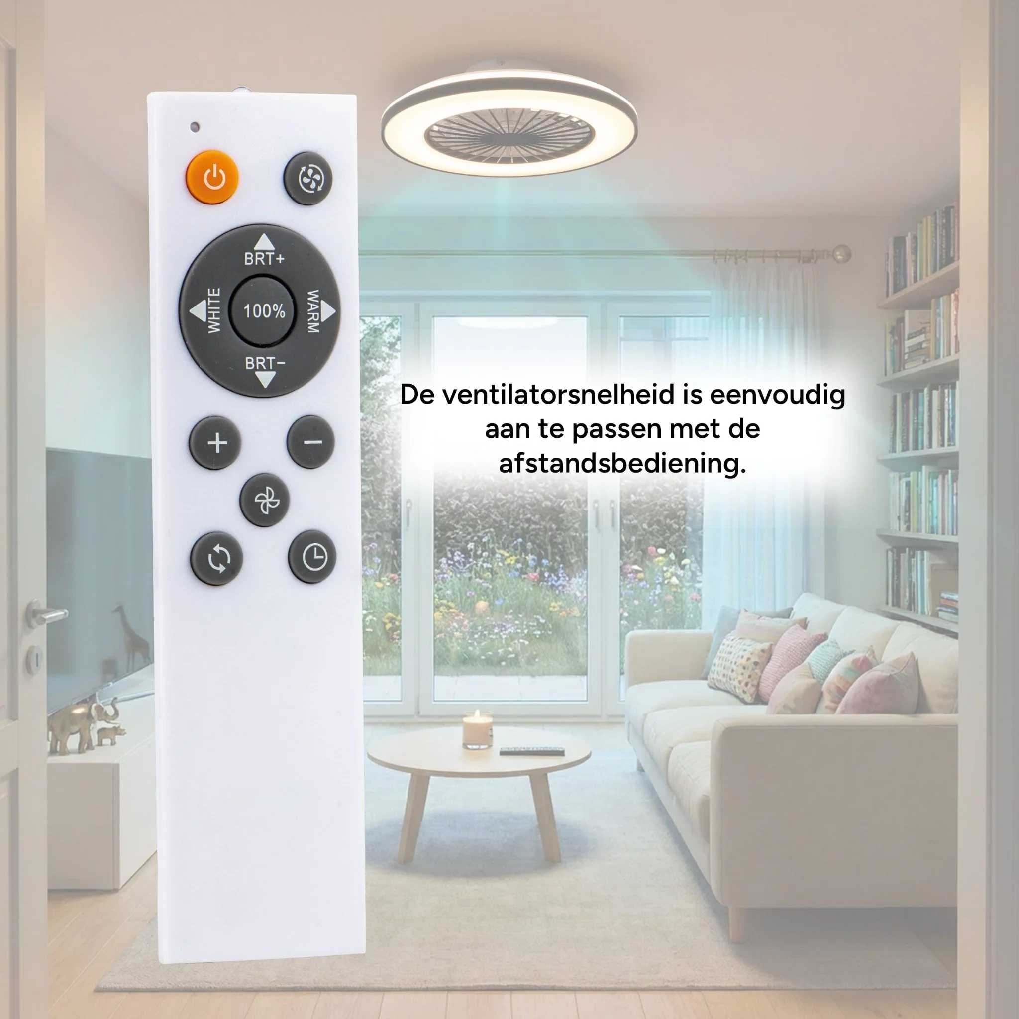 LED’s Light plafondventilator met verlichting 48 cm – Ventilatiesnelheid en bediening met afstandsbediening - Zwart - Image 9