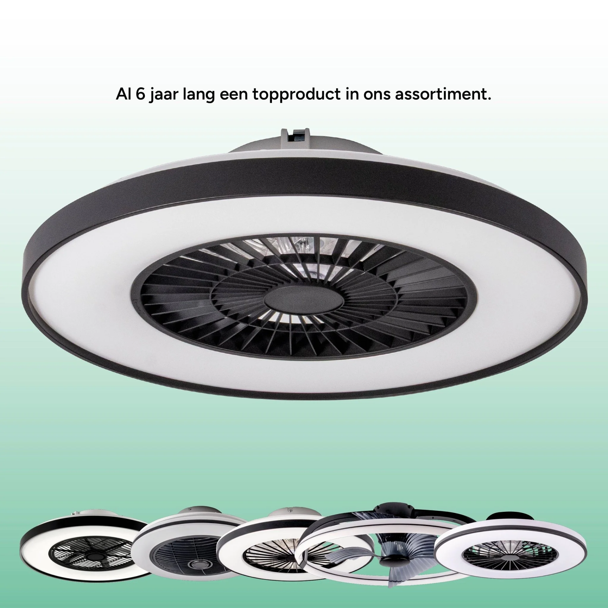 Proventa Premium Plafondventilator met lamp 60 cm - Zomer- en winterstand met afstandsbediening - Zwart - Image 9