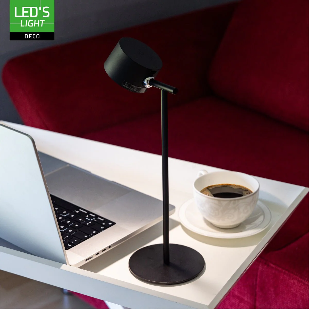 LED's Light 3-in-1 Draadloos Oplaadbaar Spotje - Tafellamp, Klemlamp & Wandlamp - Zwart - Image 5