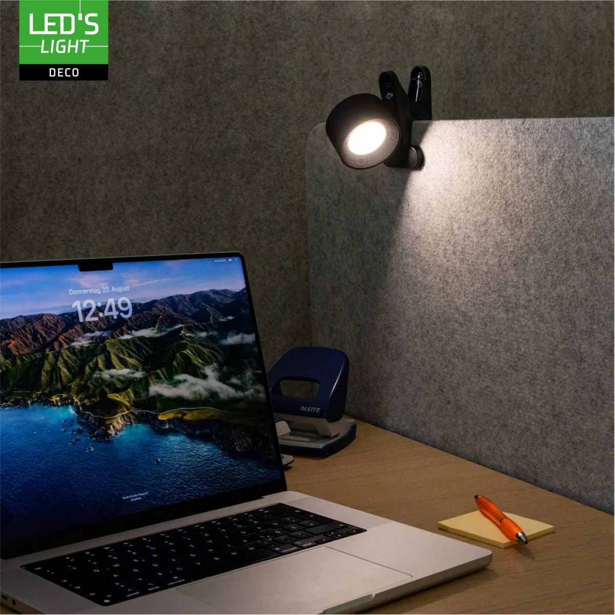 LED's Light 3-in-1 Draadloos Oplaadbaar Spotje - Tafellamp, Klemlamp & Wandlamp - Zwart - Image 7