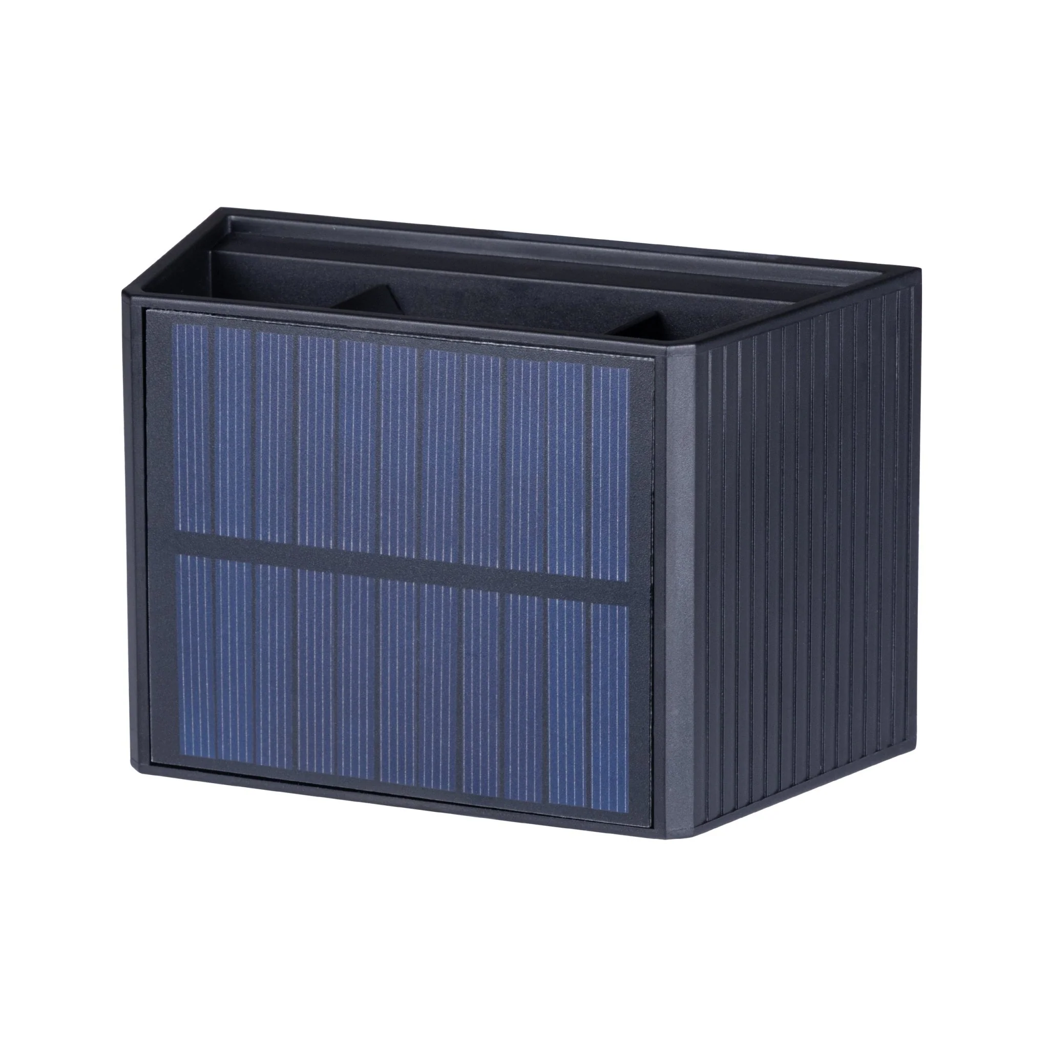 LED's Light draadloze Solar Buitenlamp met sensor - Schijnt beneden en boven - Wandlamp zonne-energie - Zwart - Image 4
