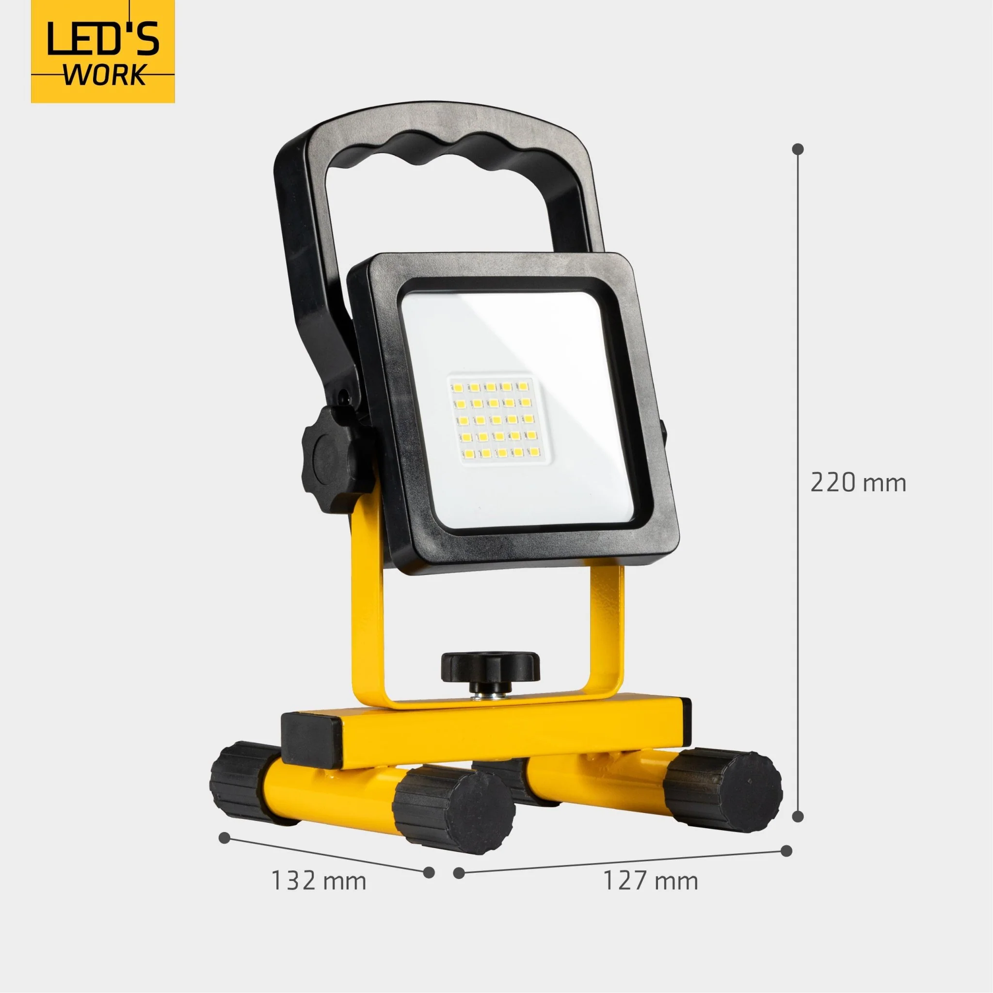 LED's Work draadloze LED Werklamp op accu 1200lm - Oplaadbaar en kantelbaar - Zwart geel - Image 9