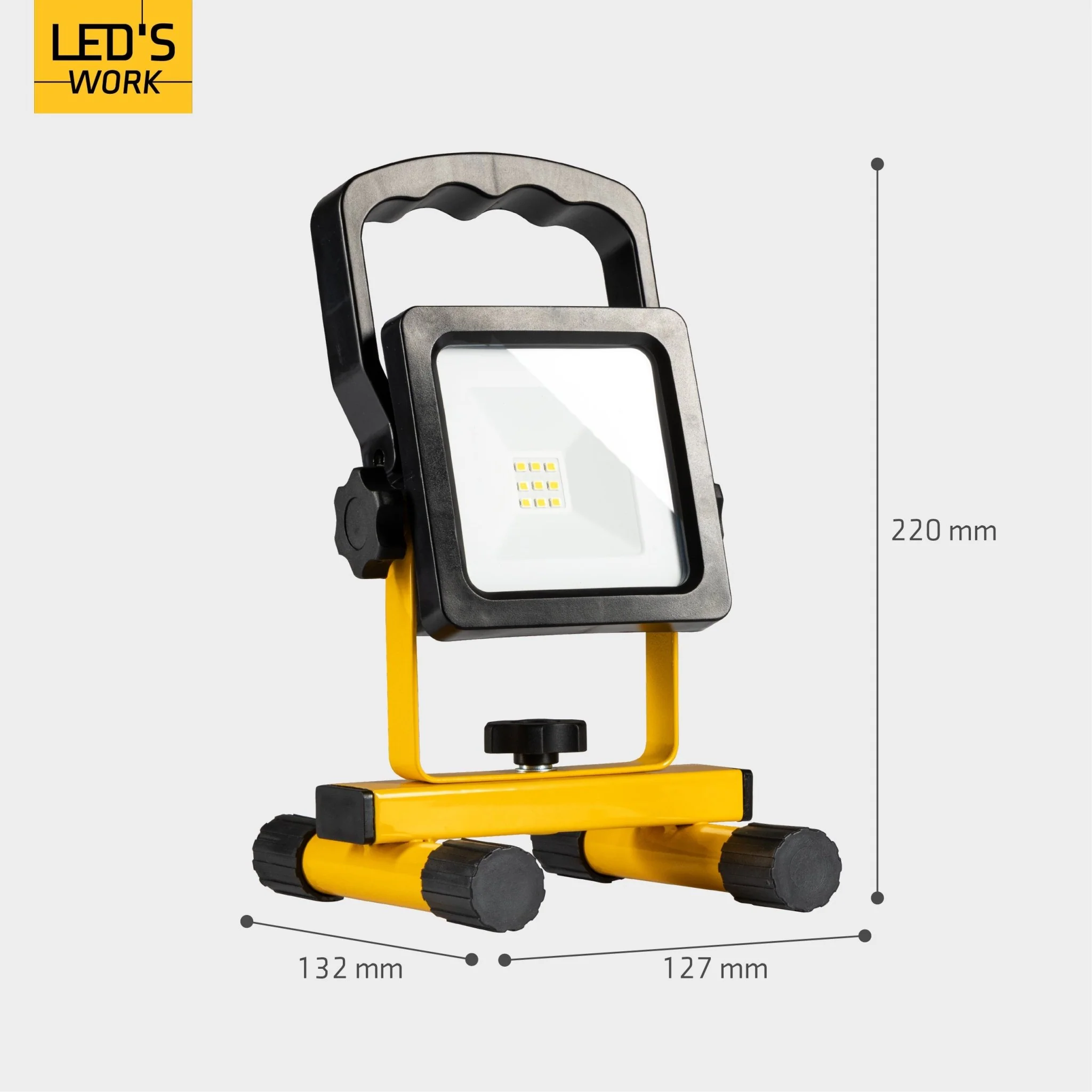 LED's Work draadloze LED Werklamp op accu 700lm - Oplaadbaar en kantelbaar - Zwart geel - Image 9