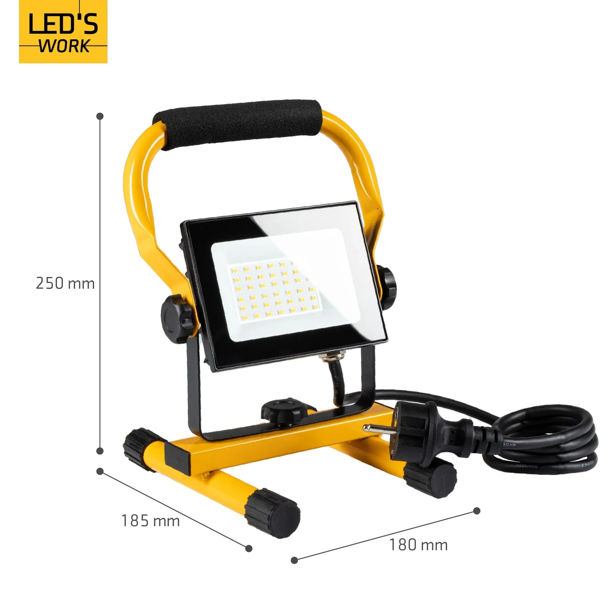 LED's Work Bouwlamp 3100 - Verstelbare beugel - Waterdicht (IP65) - Zwart geel - Image 10
