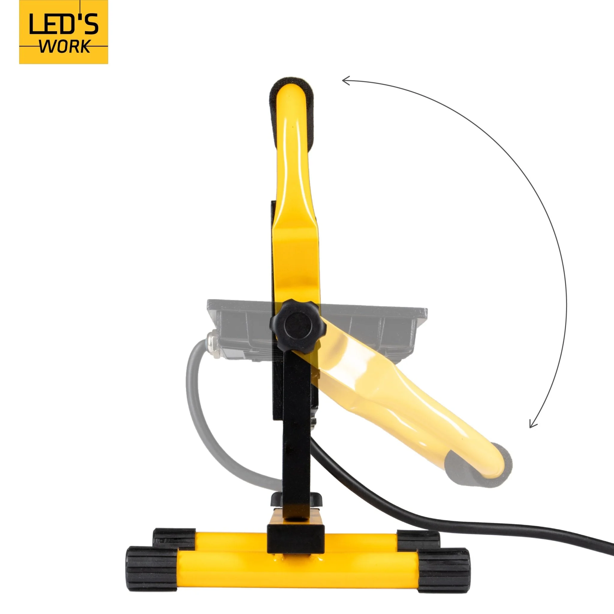 LED's Work 50W Bouwlamp Werklamp Bedraad 4900lm - Verstelbare beugel - Waterdicht (IP65) - Zwart geel - Image 4