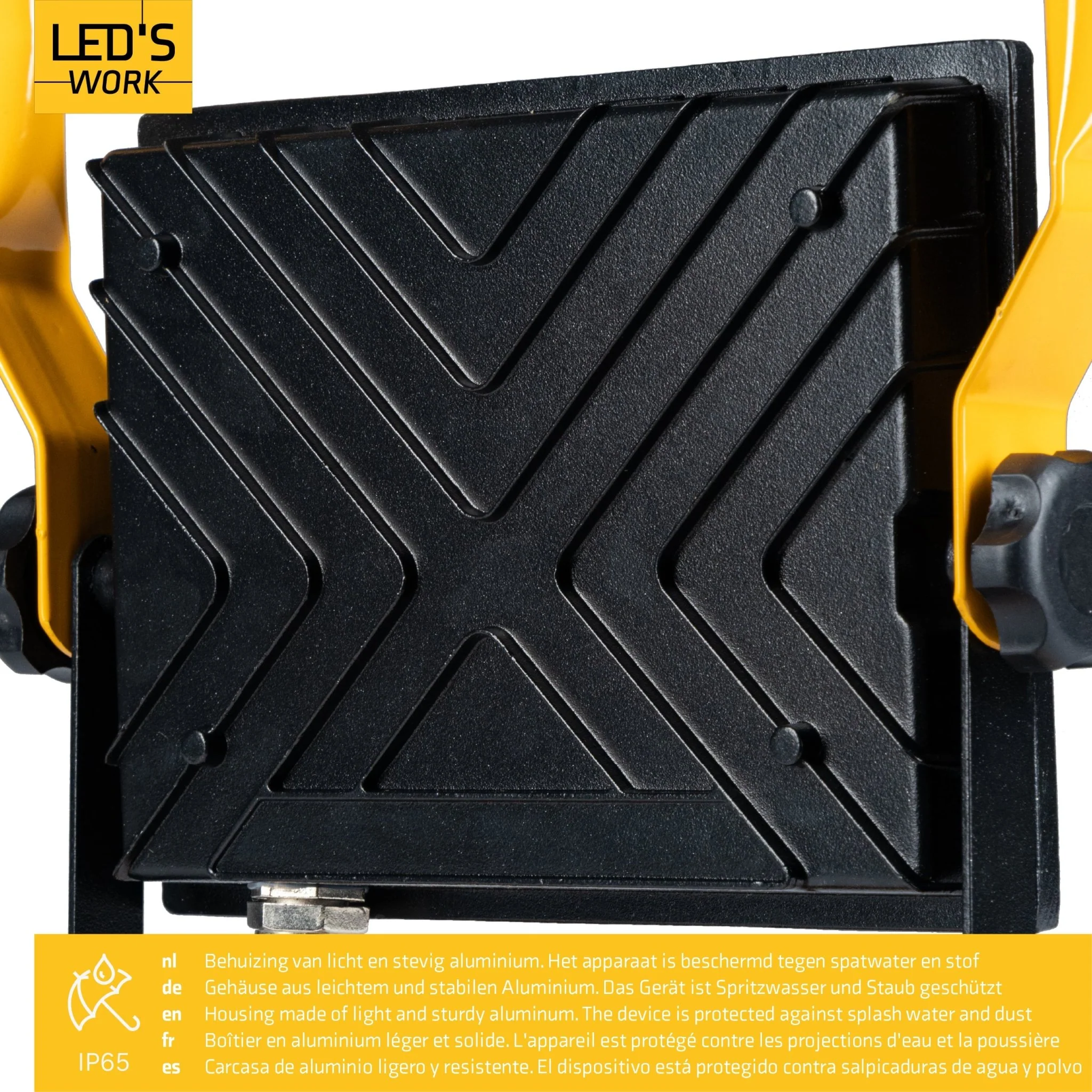 LED's Work 50W Bouwlamp Werklamp Bedraad 4900lm - Verstelbare beugel - Waterdicht (IP65) - Zwart geel - Image 7