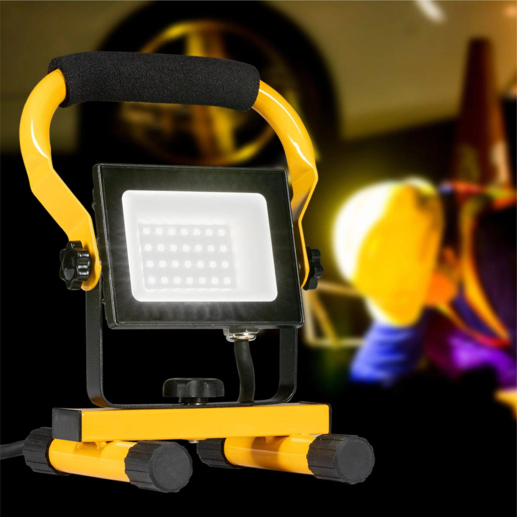 LED's Work Bouwlamp Werklamp 2000 - Verstelbare beugel - Waterdicht (IP65) - Zwart geel - Bedraad - Image 5