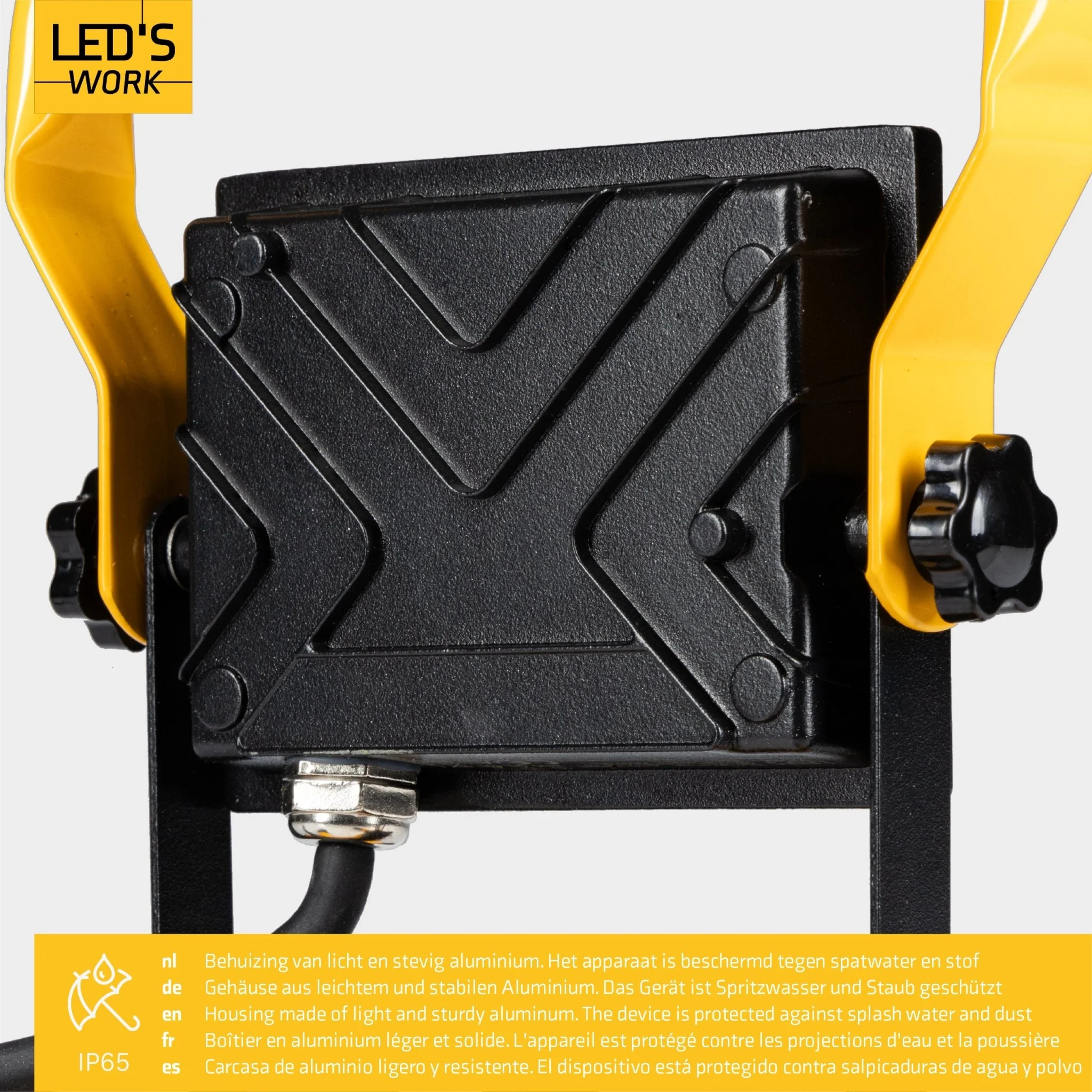LED's Work Bouwlamp Werklamp 2000 - Verstelbare beugel - Waterdicht (IP65) - Zwart geel - Bedraad - Image 7