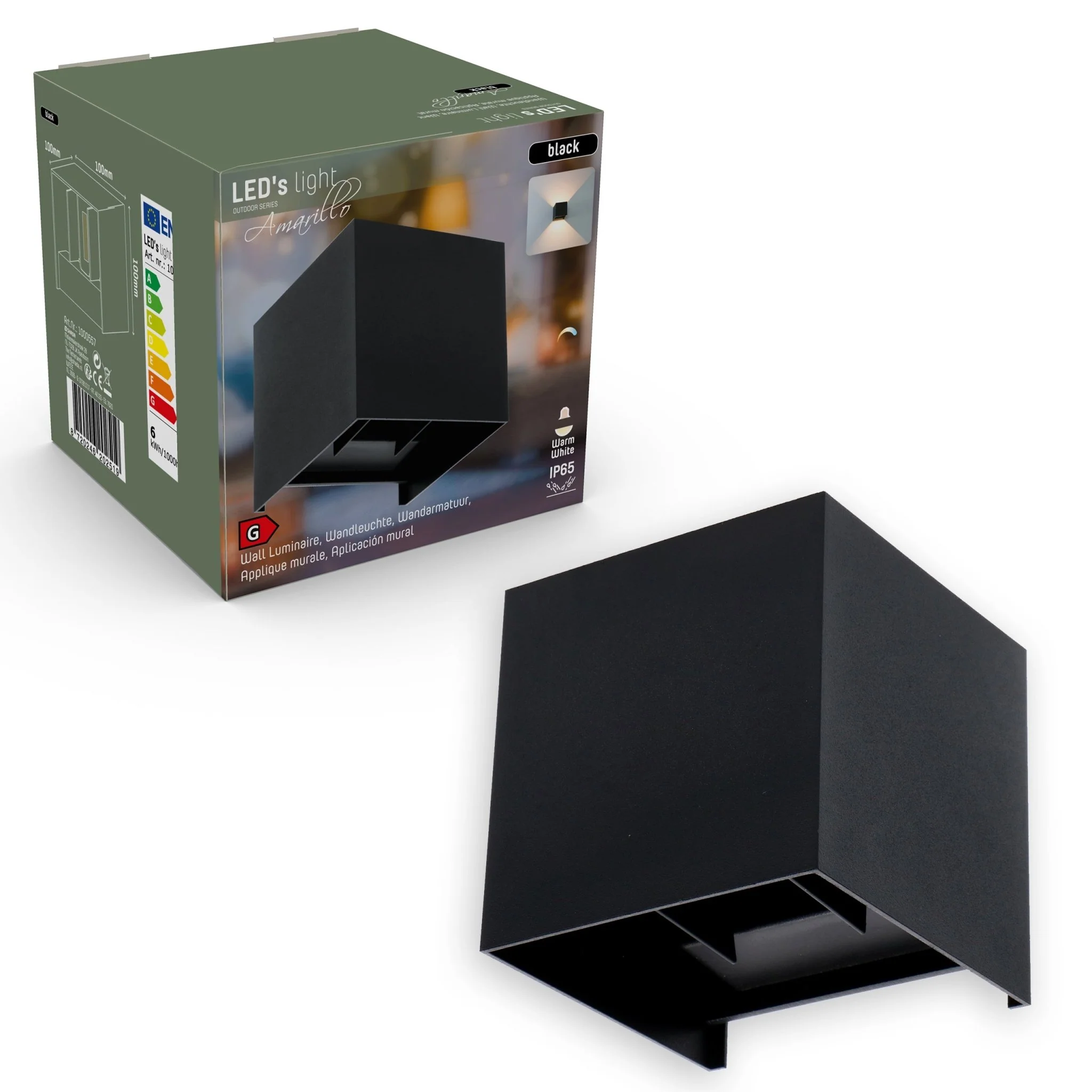 LED's Light Kubus LED Wandlamp buiten - 2 lichts - Dimbaar en instelbare lichtkleur - IP65 Waterdicht - Zwart - Image 11