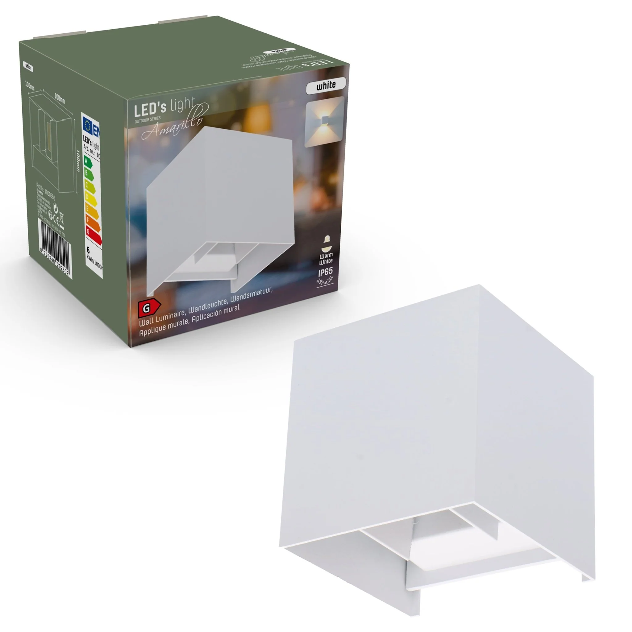 LED's Light Kubus LED Wandlamp voor buiten - Omhoog&Omlaag licht - IP65 - Wit - Image 11