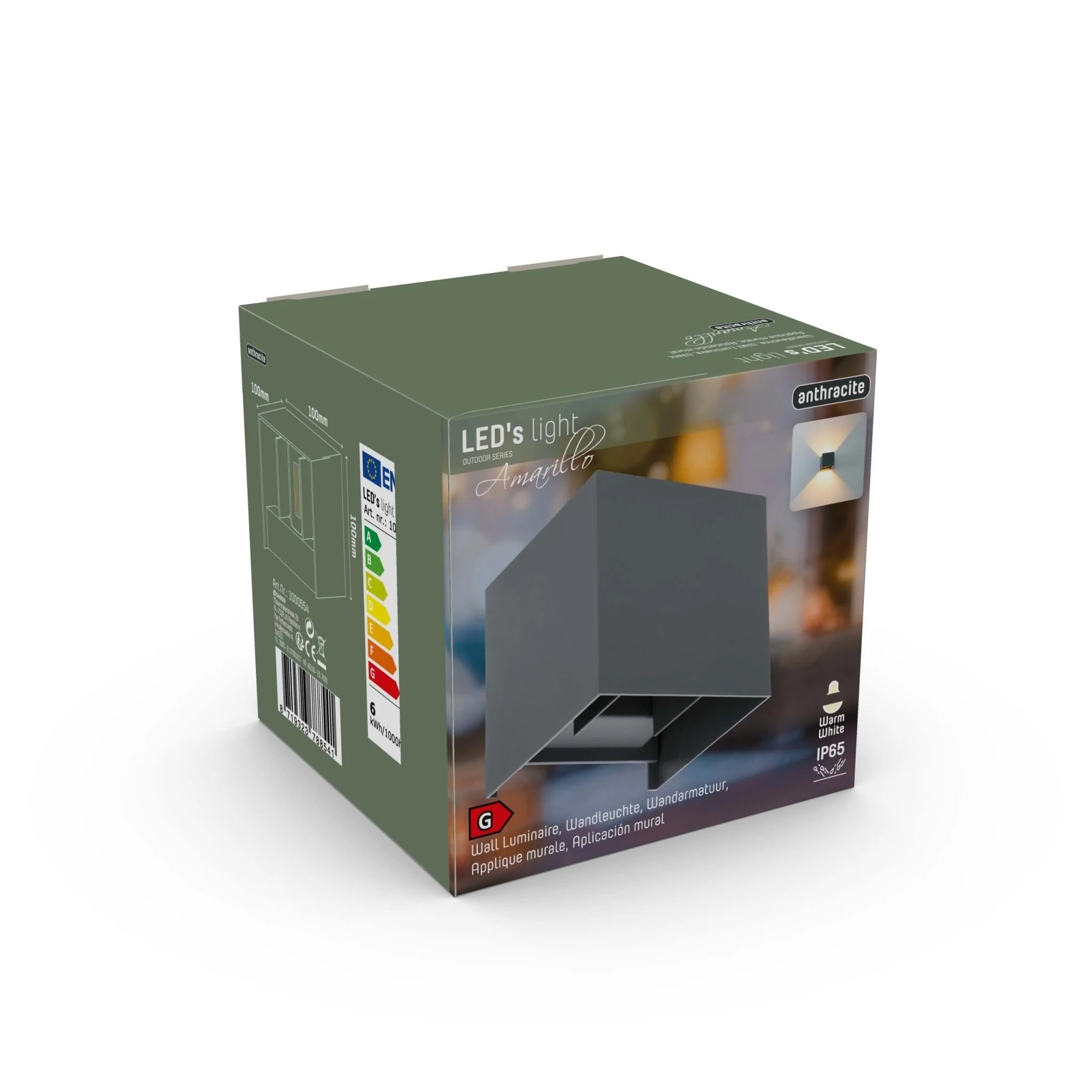 LED's Light Kubus LED Wandlamp voor buiten - Omhoog&Omlaag licht - IP65 - Antraciet - Image 18