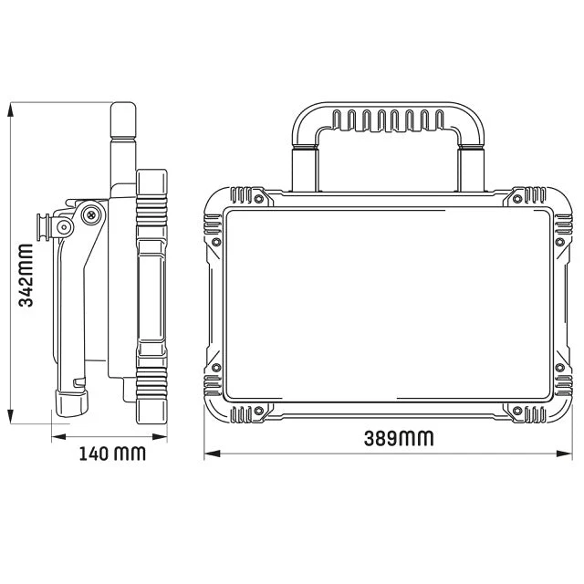 LED's Light 18V Hybride LED Bouwlamp 5500lm - Incl Adapters - Bedraad en draadloos te gebruiken – IP54 – Rough Service Tested – 47W - Image 18