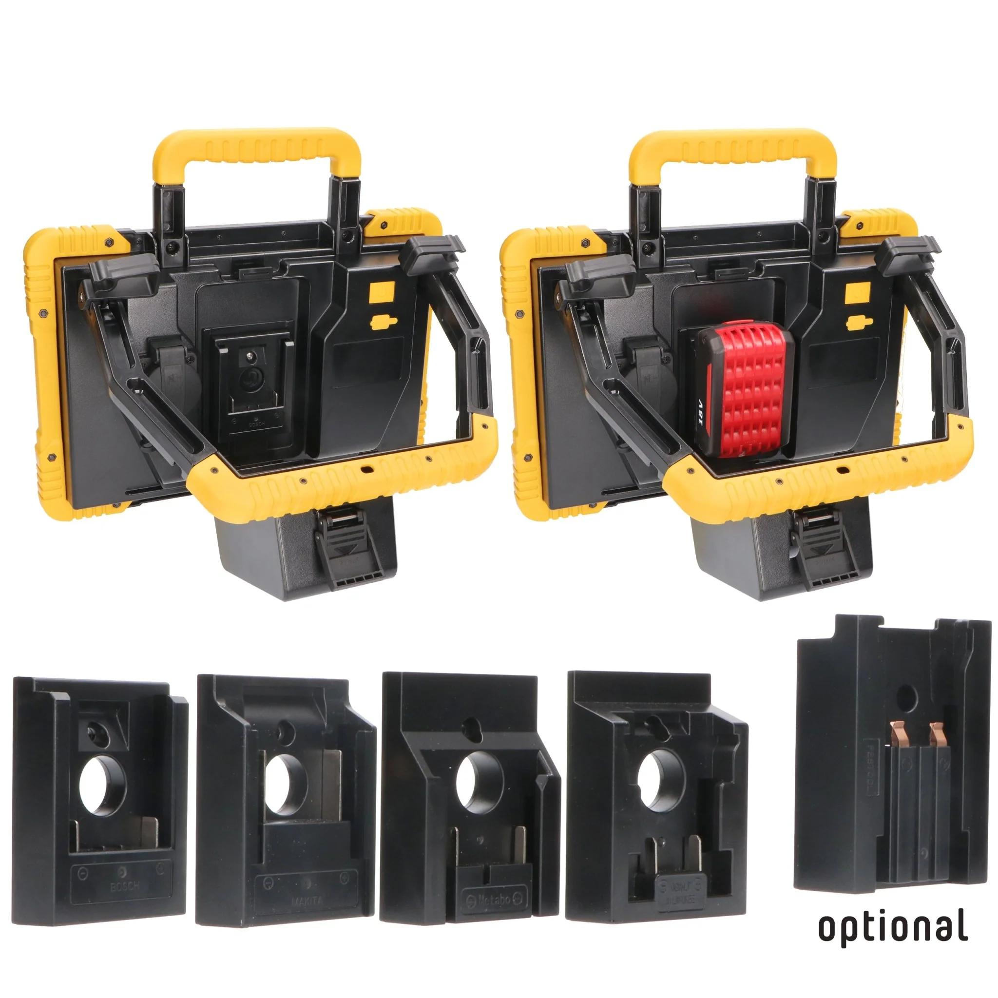 LED's Light 18V Hybride LED Bouwlamp 5500lm - Incl Adapters - Bedraad en draadloos te gebruiken – IP54 – Rough Service Tested – 47W - Image 23