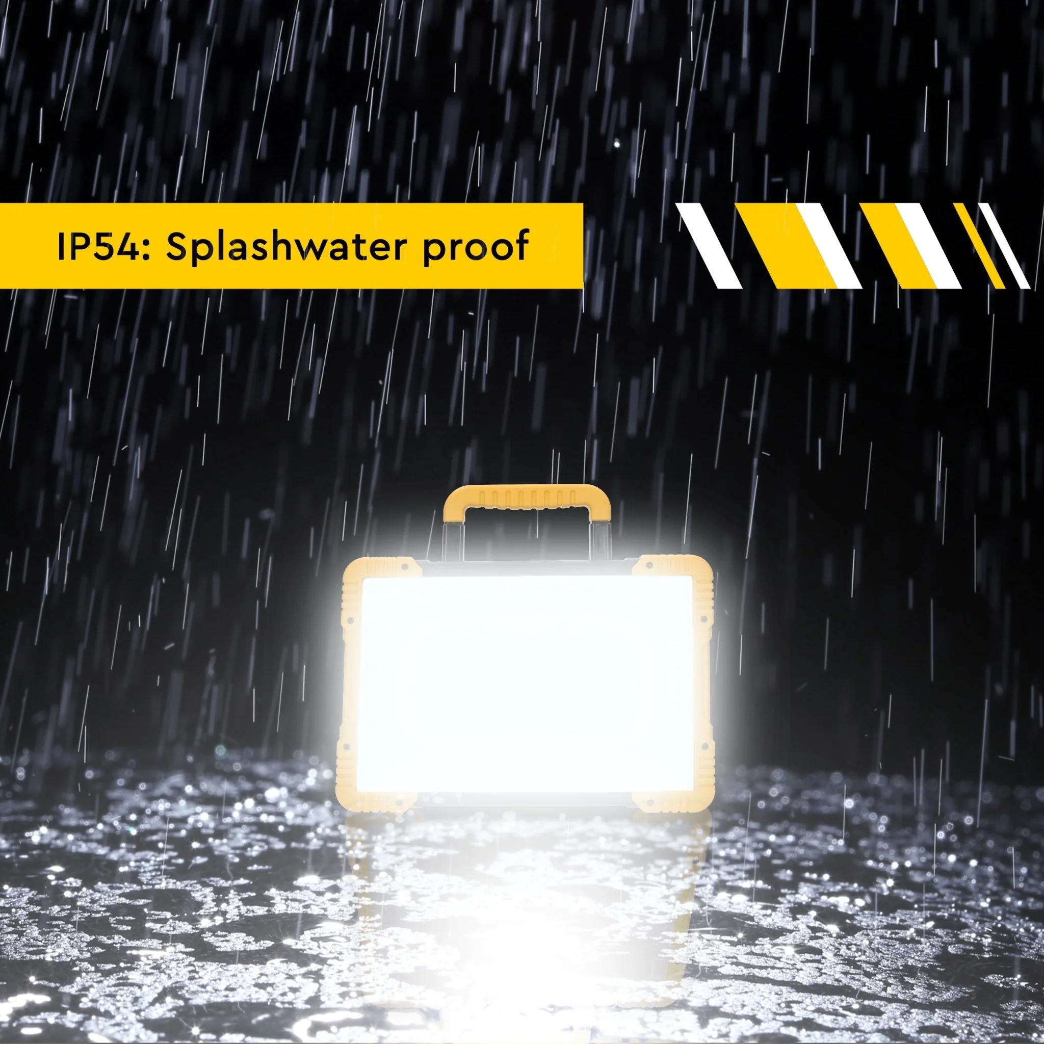 LED's Light 18V Hybride LED Bouwlamp 5500lm - Incl Adapters - Bedraad en draadloos te gebruiken – IP54 – Rough Service Tested – 47W - Image 3
