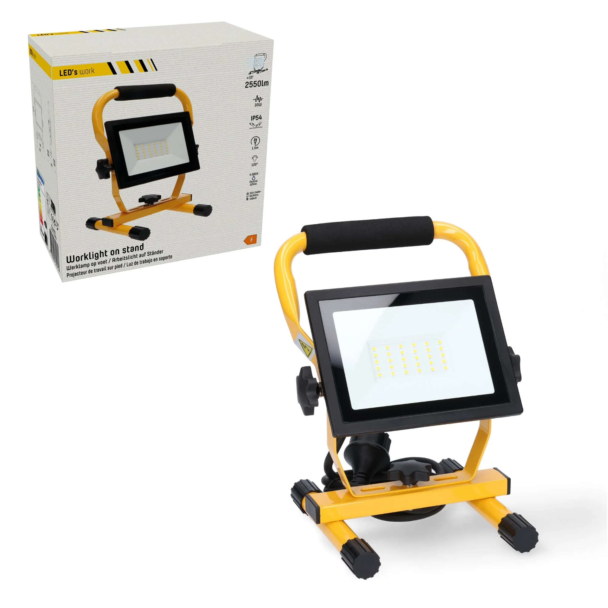 LED's Work 30W LED Werklamp Bouwlamp - Inklapbaar & Draaibaar - Stof- en waterbestendig - 2550 lm - Image 5
