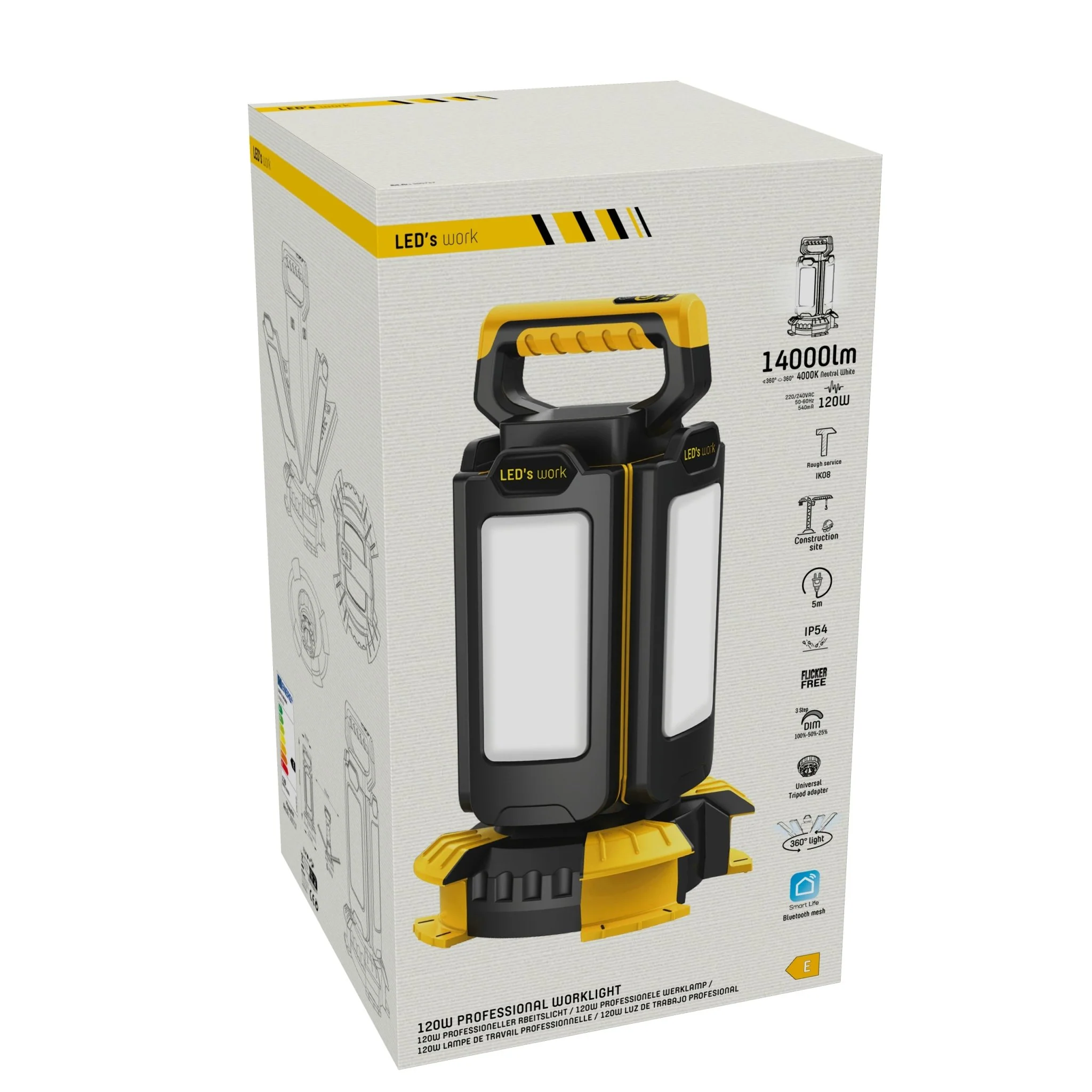 LED's Work NovaLight Bouwlamp 14000 - 4 lichtpunten - Dimbaar - IP54 waterdicht en stofdicht - Image 10