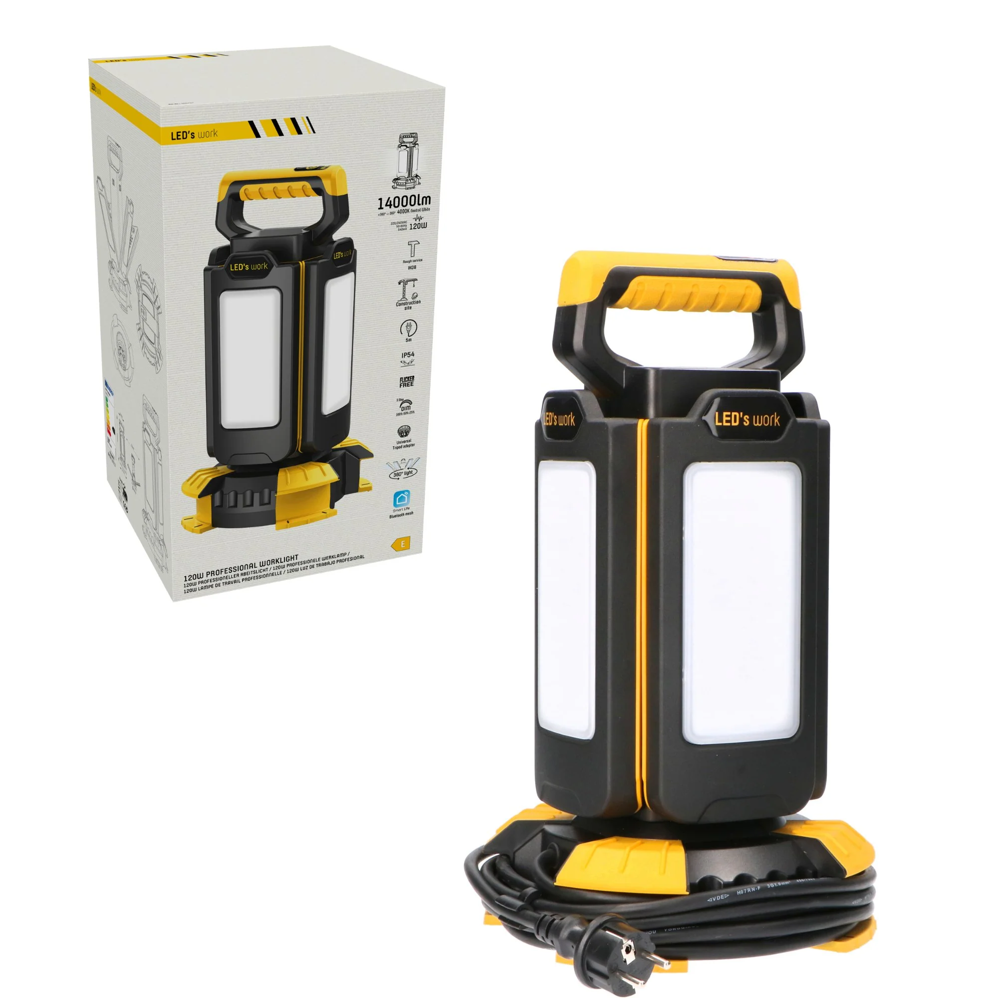 LED's Work NovaLight Bouwlamp 14000 - 4 lichtpunten - Dimbaar - IP54 waterdicht en stofdicht - Image 4