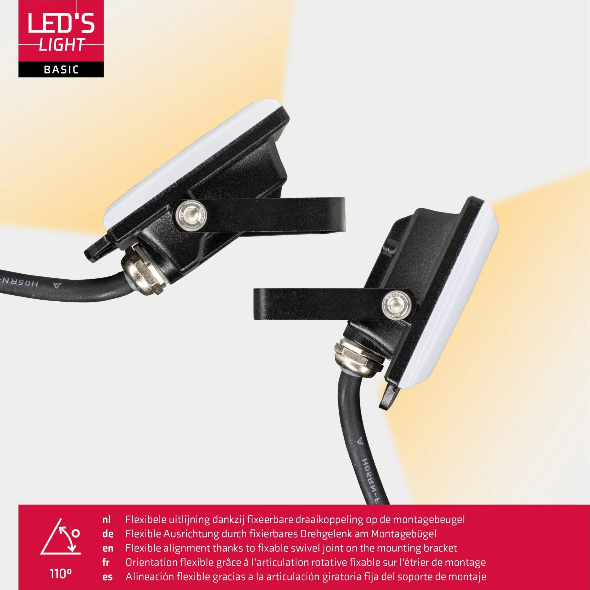 LED's Light Floodlight 900 met beugel - Universeel voor binnen en buiten - 10W - Image 4