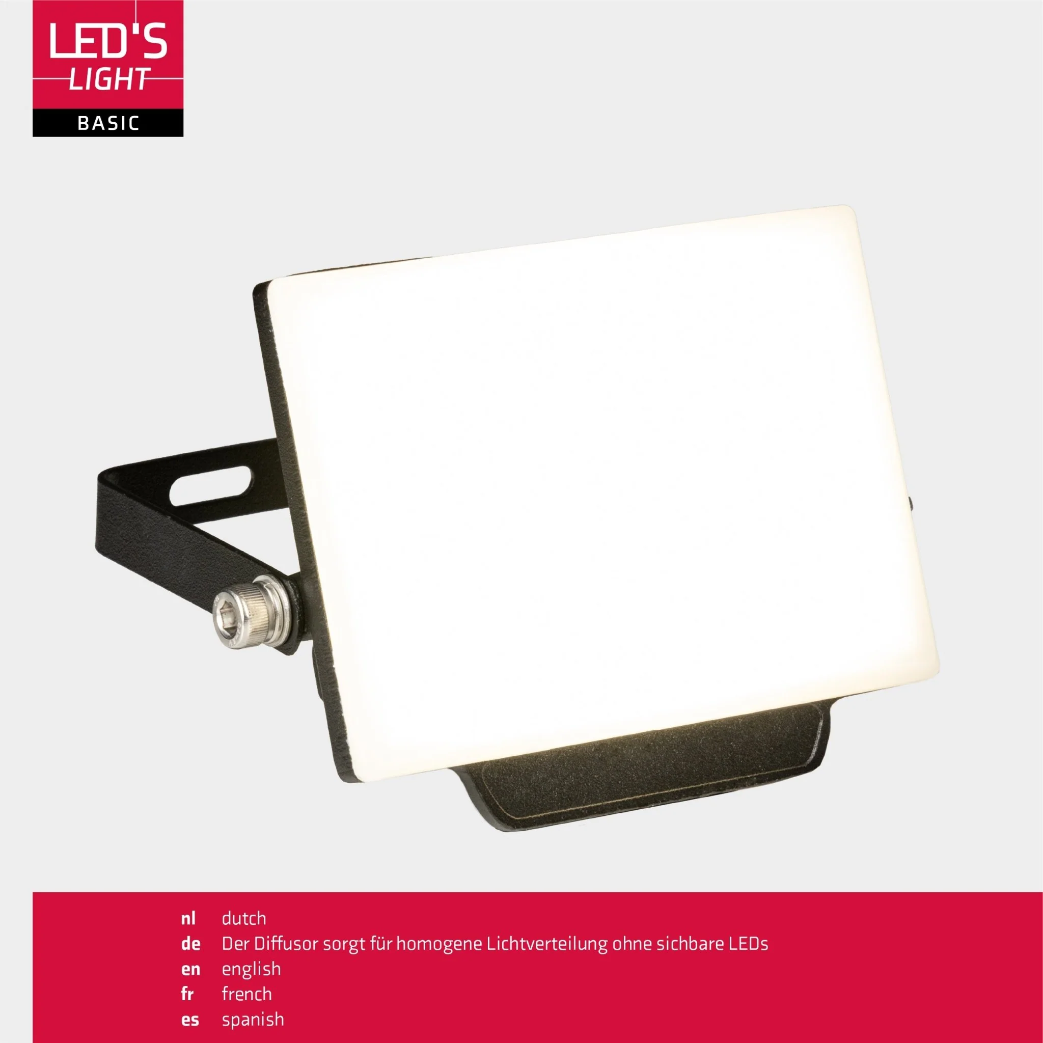 LED's Light Floodlight 900 met beugel - Universeel voor binnen en buiten - 10W - Image 7