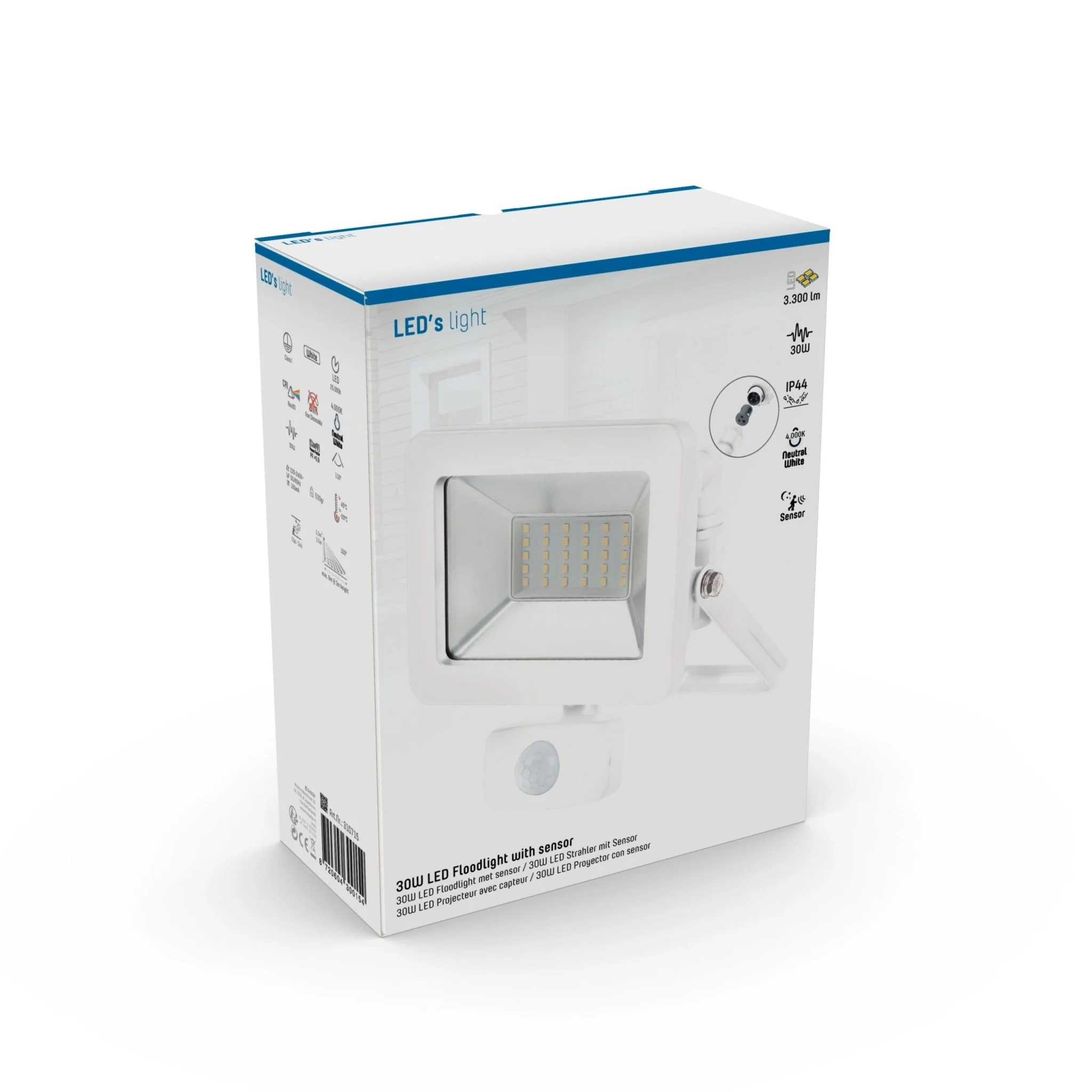LED's Light Floodlight 3300 - Met licht- en bewegingssensor - Binnen & Buiten - 30W - Wit - Image 9