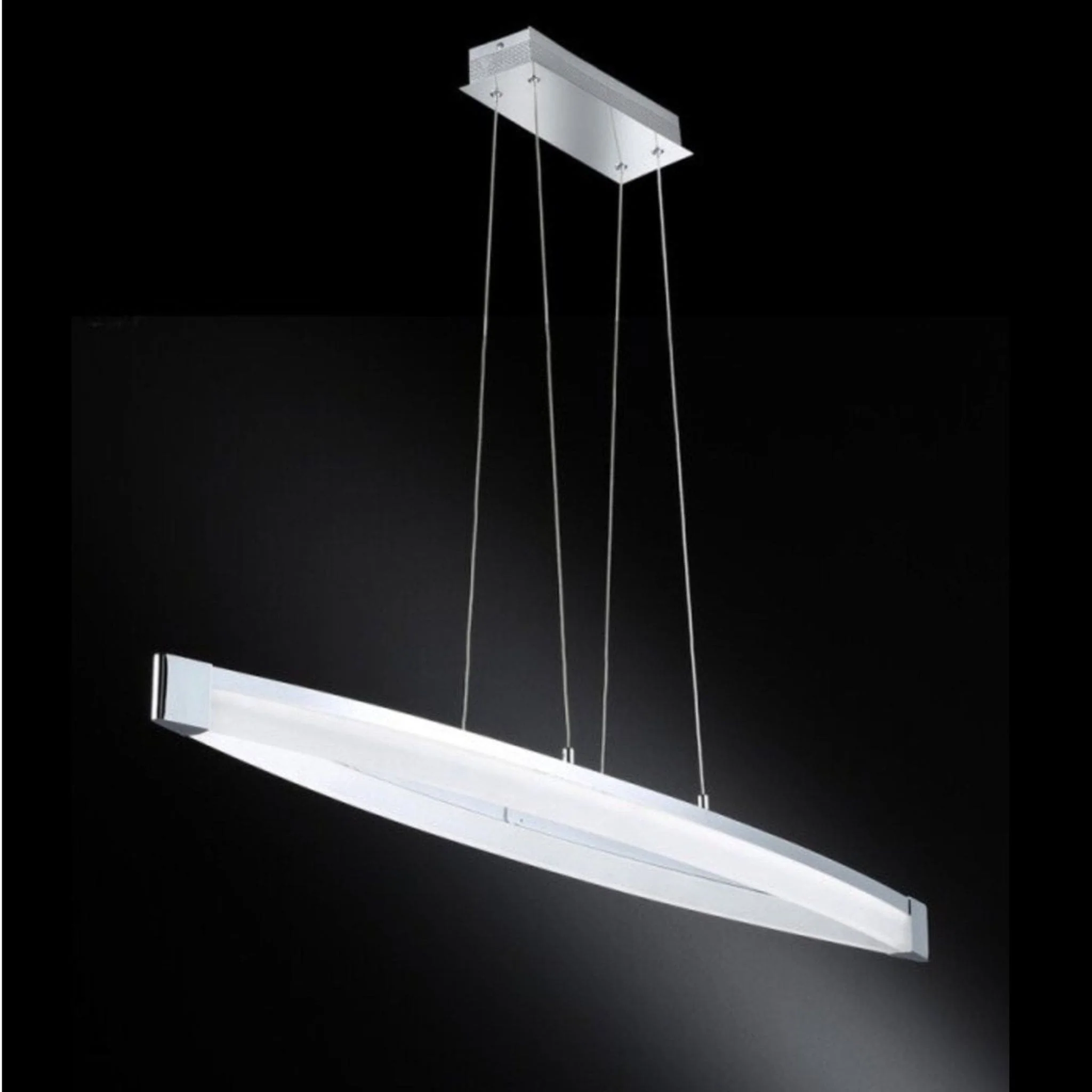 LED Hanglamp V linear - Dimbaar warm wit licht - In hoogte verstelbaar - Zilver - Image 3