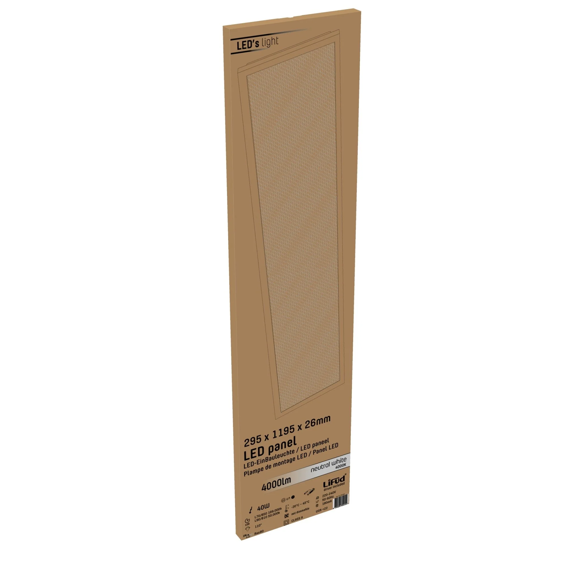 LED's Light LED Paneel 30 x 120 cm - Rechthoekig - Koel wit (4000K) - 4000 Lumen - 40W - Image 4