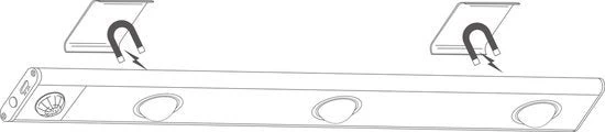 LED's Light EasyFix Kastverlichting onderbouwverlichting met Bewegingssensor - RGB functie - 3 lichtpunten - Draadloos en oplaadbaar - 35 cm - Image 8