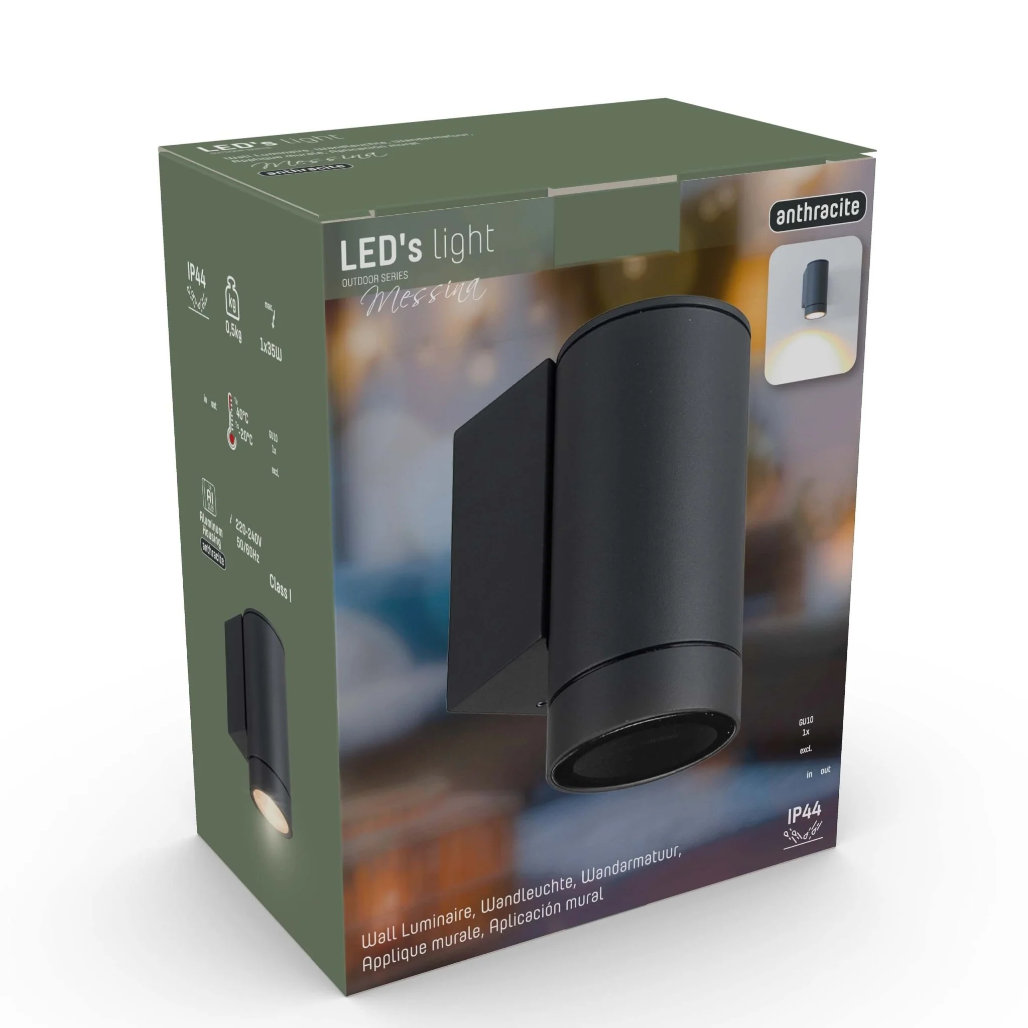 LED's Light Muurlamp voor buiten - GU10 fitting - IP44 waterbestendig - Antraciet - Model Carpi - Image 13