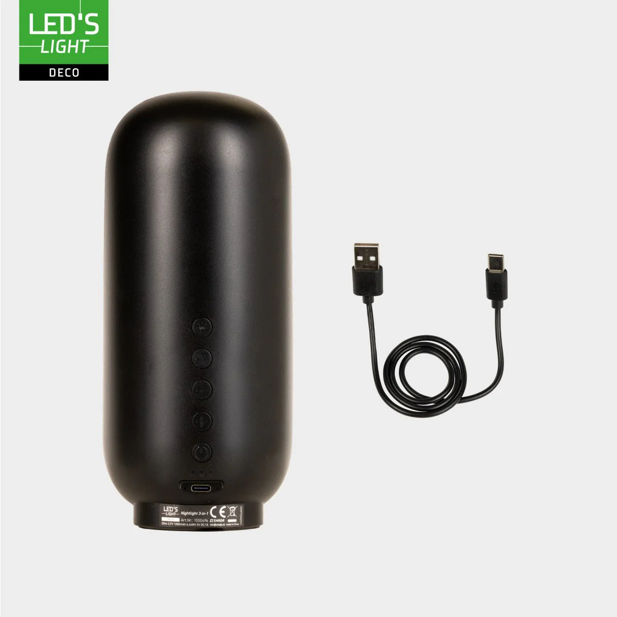 LED-nachtlamp met Bluetooth-luidspreker – Oplaadbaar – 1200 mAh – IP20 – Zwart - Image 10