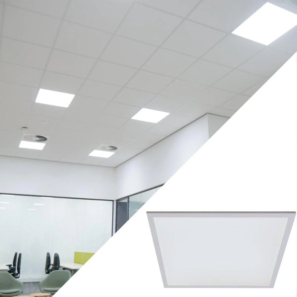 LED Paneel 60 x 60 cm - Systeemplafond verlichting - Warm wit licht - 3450 lm - Image 3